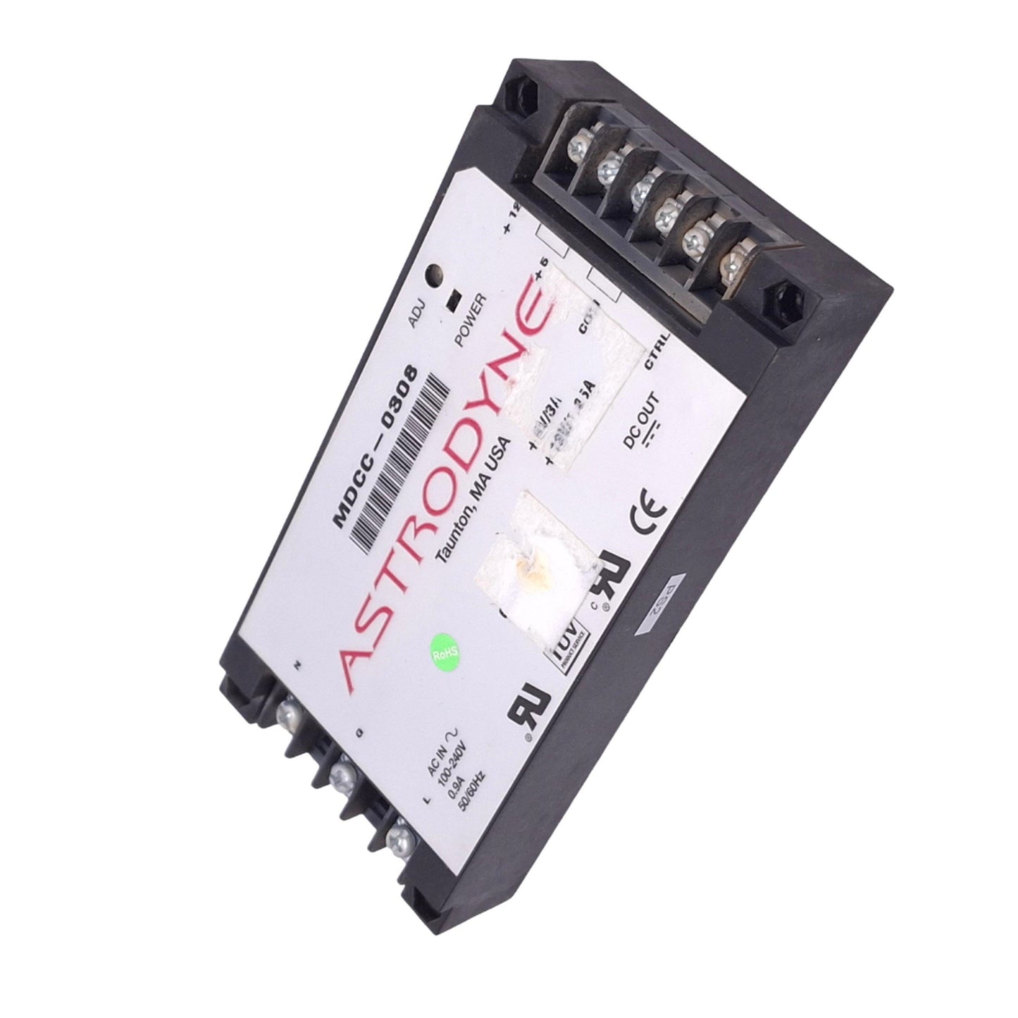 Used Astrodyne MDCC-0308 Power Supply, 100-240VAC In, 5/12VDC 3/1.25A Out, 30W Max