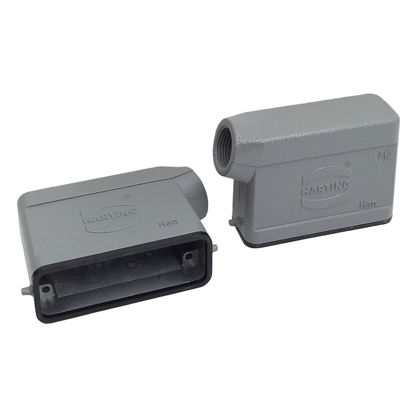New Lot of 2 Harting 19200161540 Aluminum Han A Hood Side Entry, M20 Port, 2 Pegs