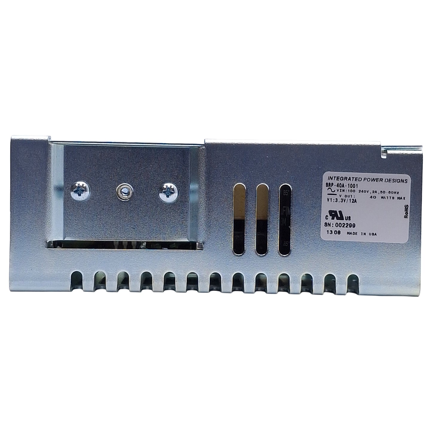Used Integrated Power Designs SRP-40A-1001 Power Supply 40W, 100-240VAC In 3.3VAC Out