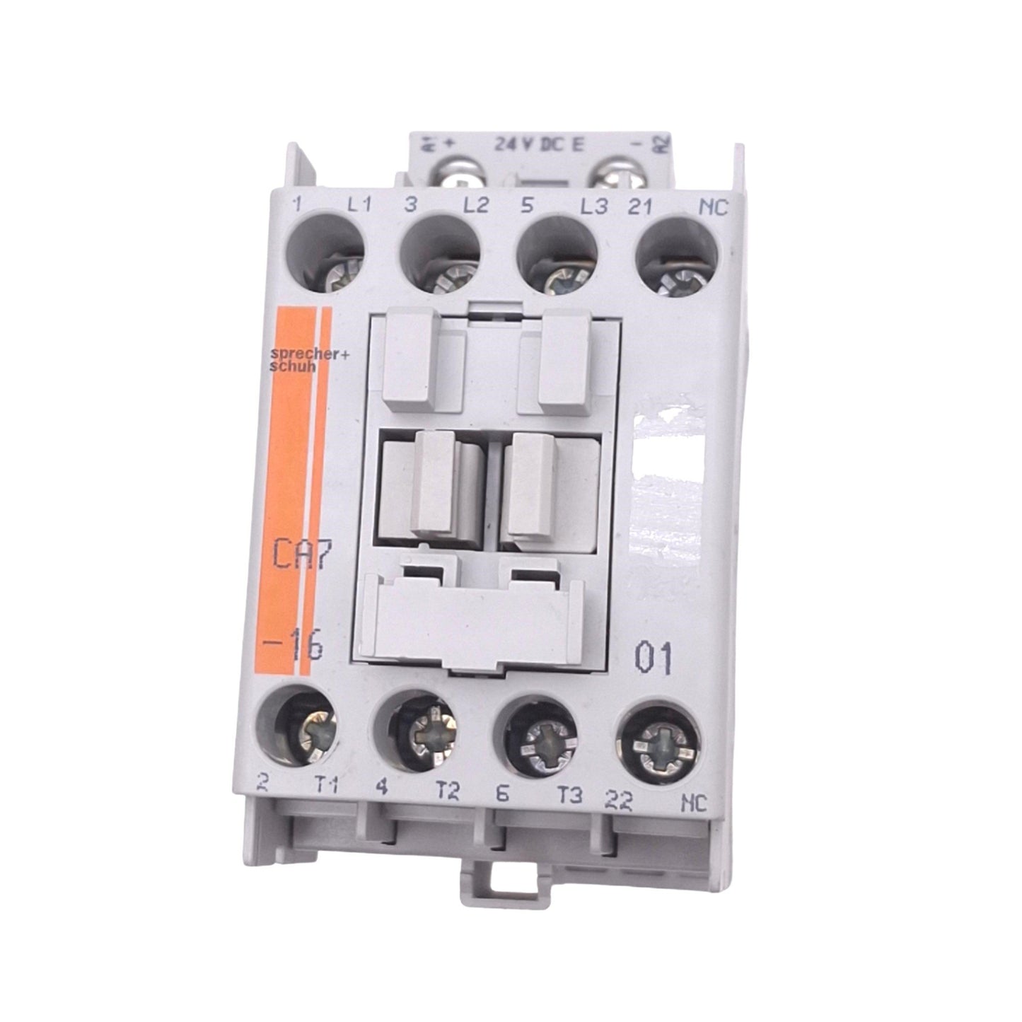Used Sprecher & Schuh CA7-16E-01-24E Contactor, 3-Pole, 1NC Aux, 32A Max, 24VDC Coil