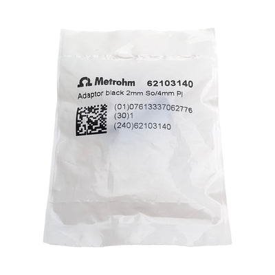 New Metrohm 6.2103.140 Black Adaptor Socket, Plug B (4mm) to 2mm Socket