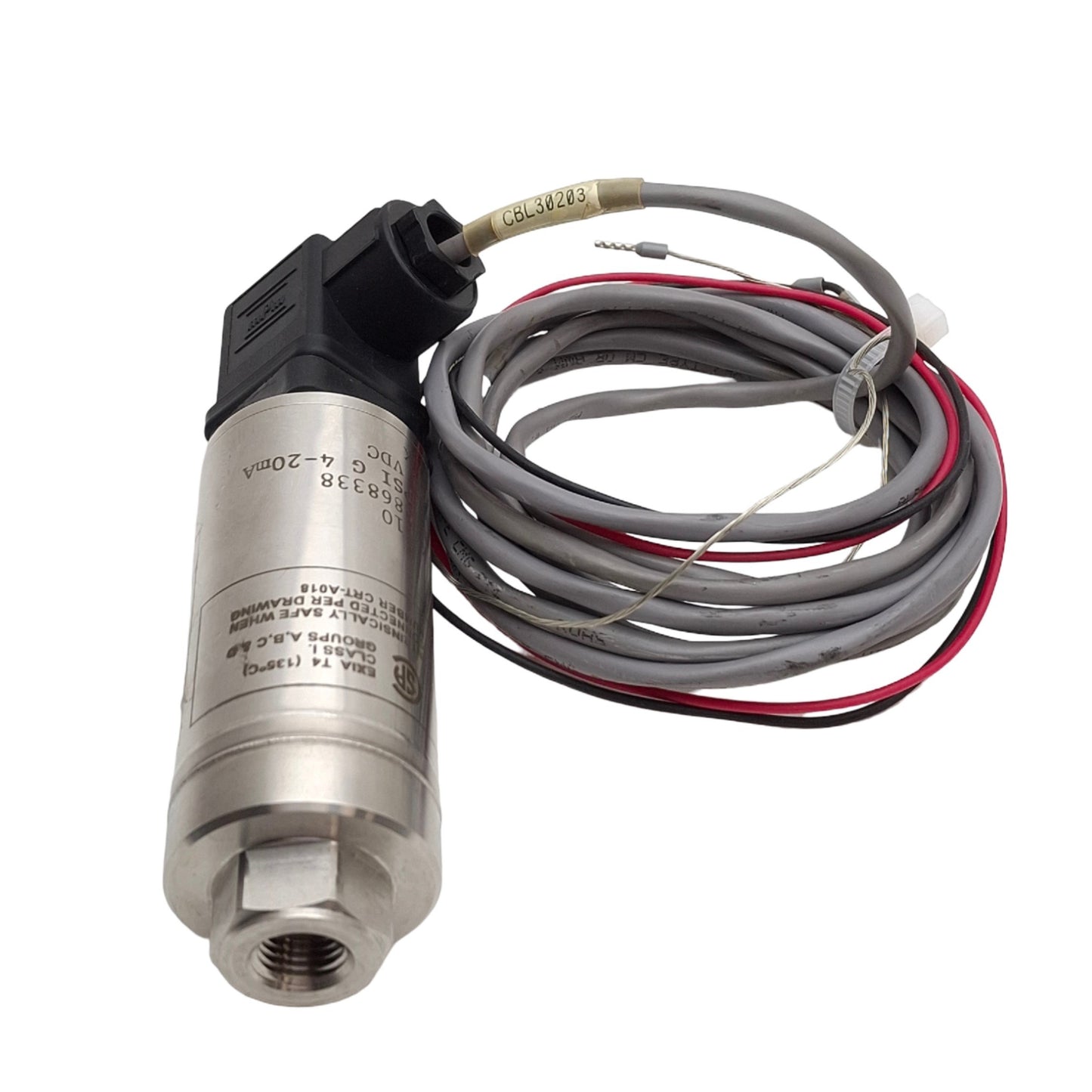 Used General Electric PTX610 Pressure Transmitter, 9-30VDC, 600Psi Range, 4-20mA Out