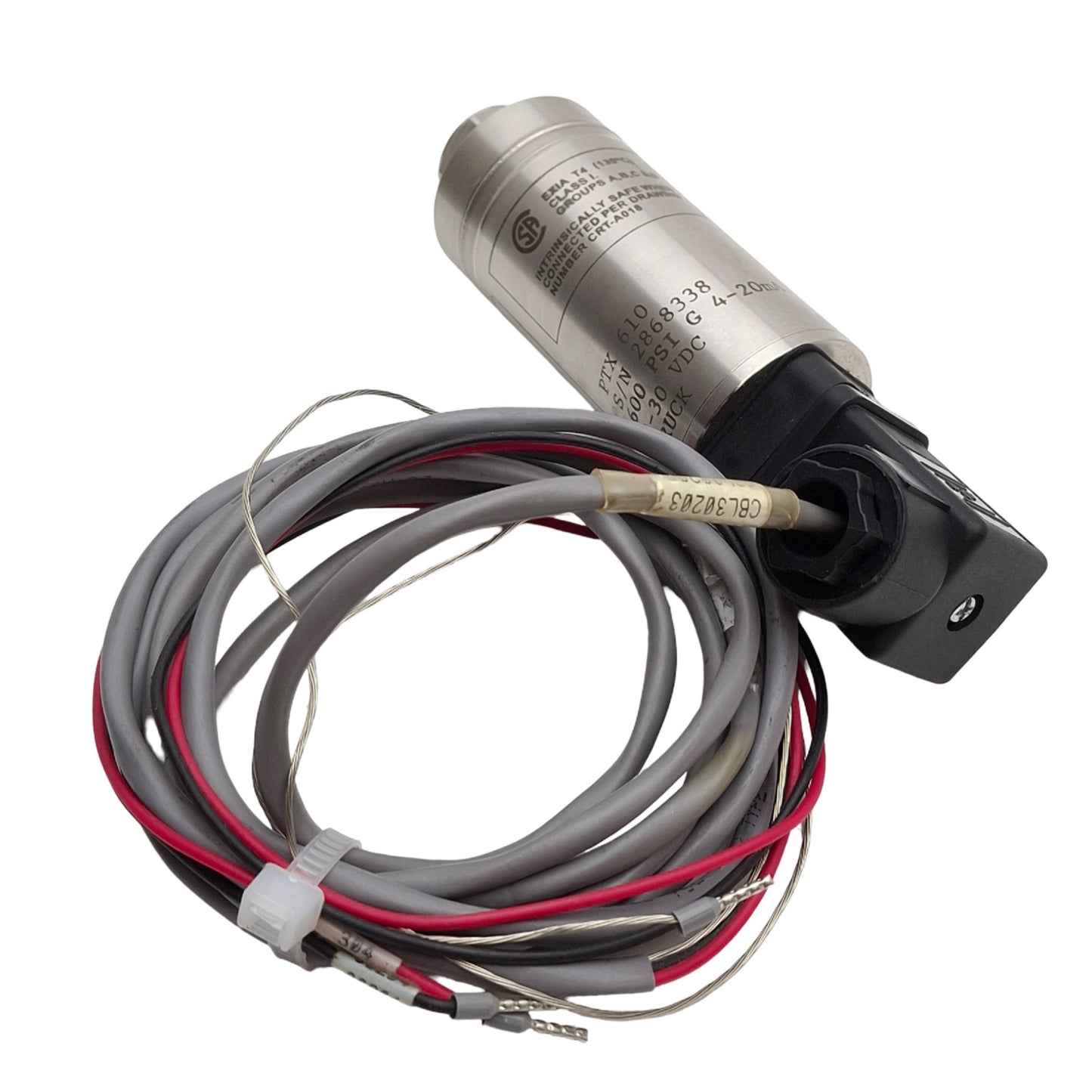Used General Electric PTX610 Pressure Transmitter, 9-30VDC, 600Psi Range, 4-20mA Out