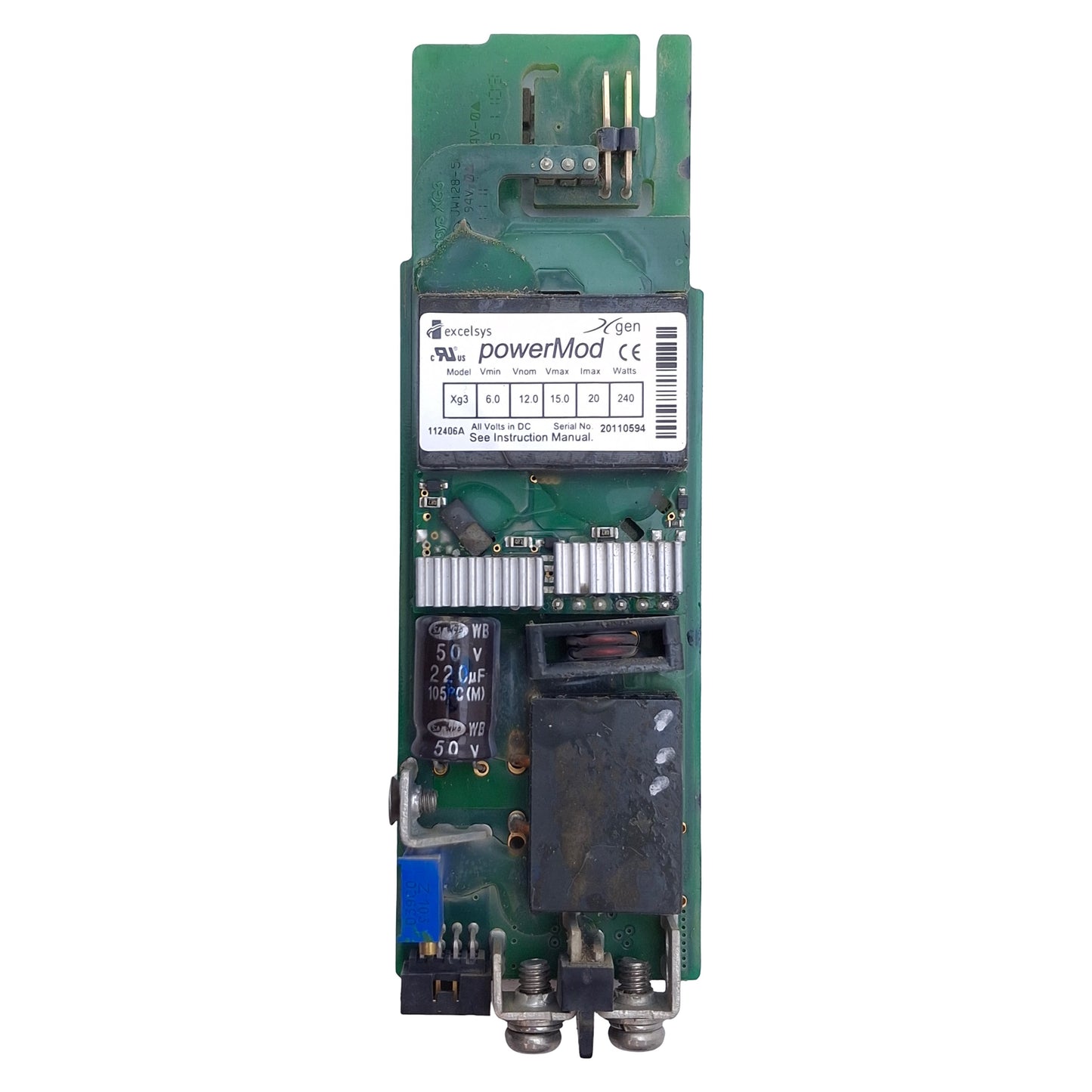 Used Excelsys Xg3 PowerMod Power Supply Module For XLD, 12V DC, 20A 240W Output
