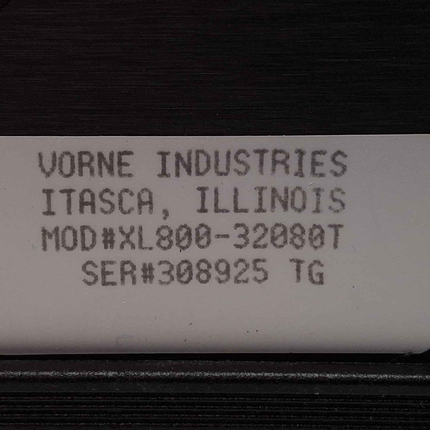 Used Vorne XL800-32080T Productivity Display, 32x80 Tricolor LED, 100-240VAC *Holes*