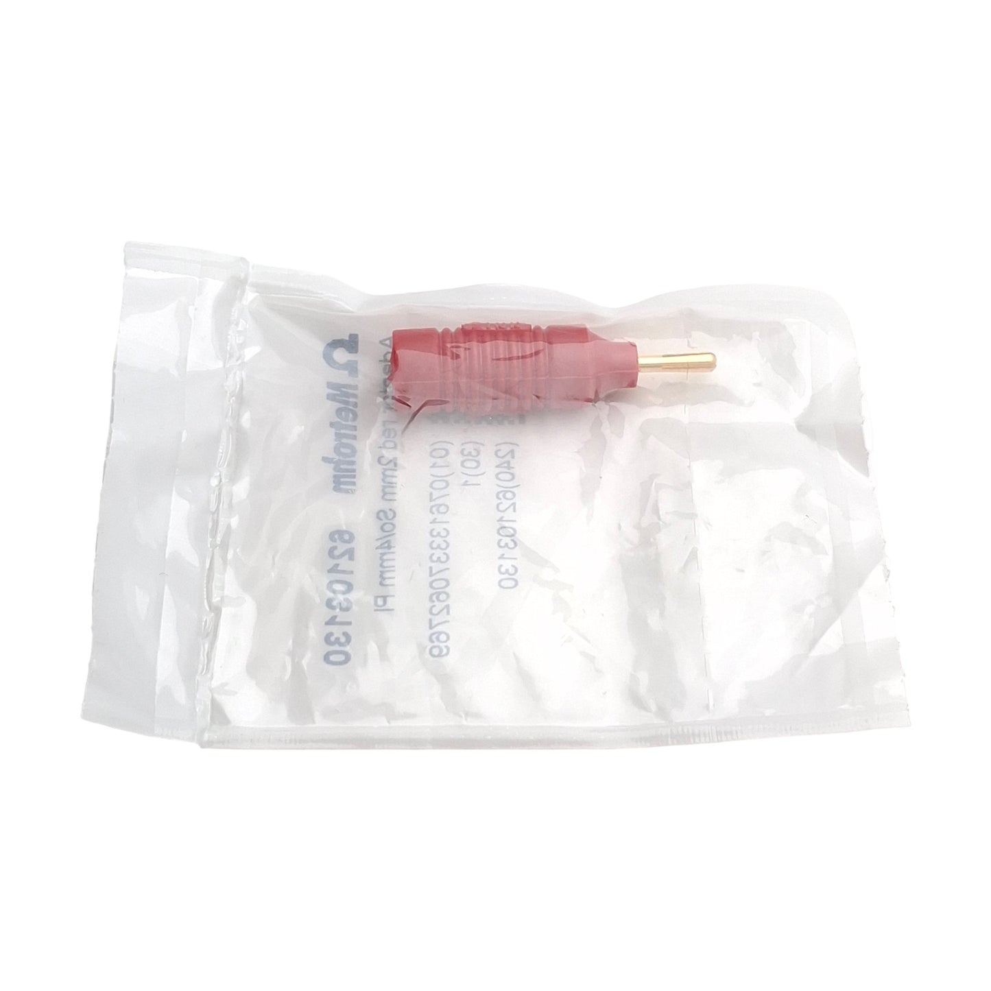 Used Metrohm 6.2103.130 Red Adaptor Socket, Plug B (4mm) to 2mm Socket