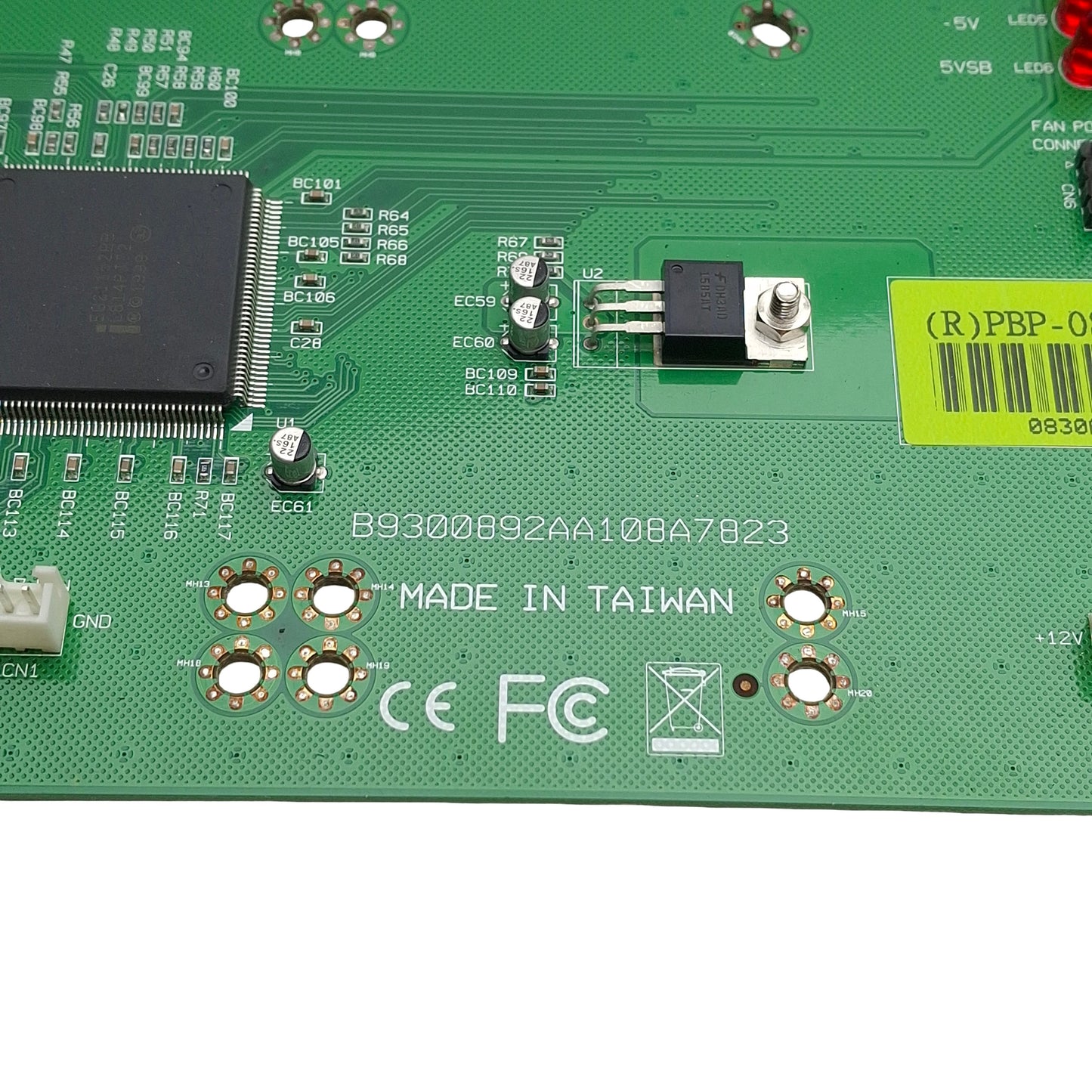 Used Portwell B9300892AA108A7823 Industrial PLC Backplane, 12-Slots, 20-Pin ATX Power