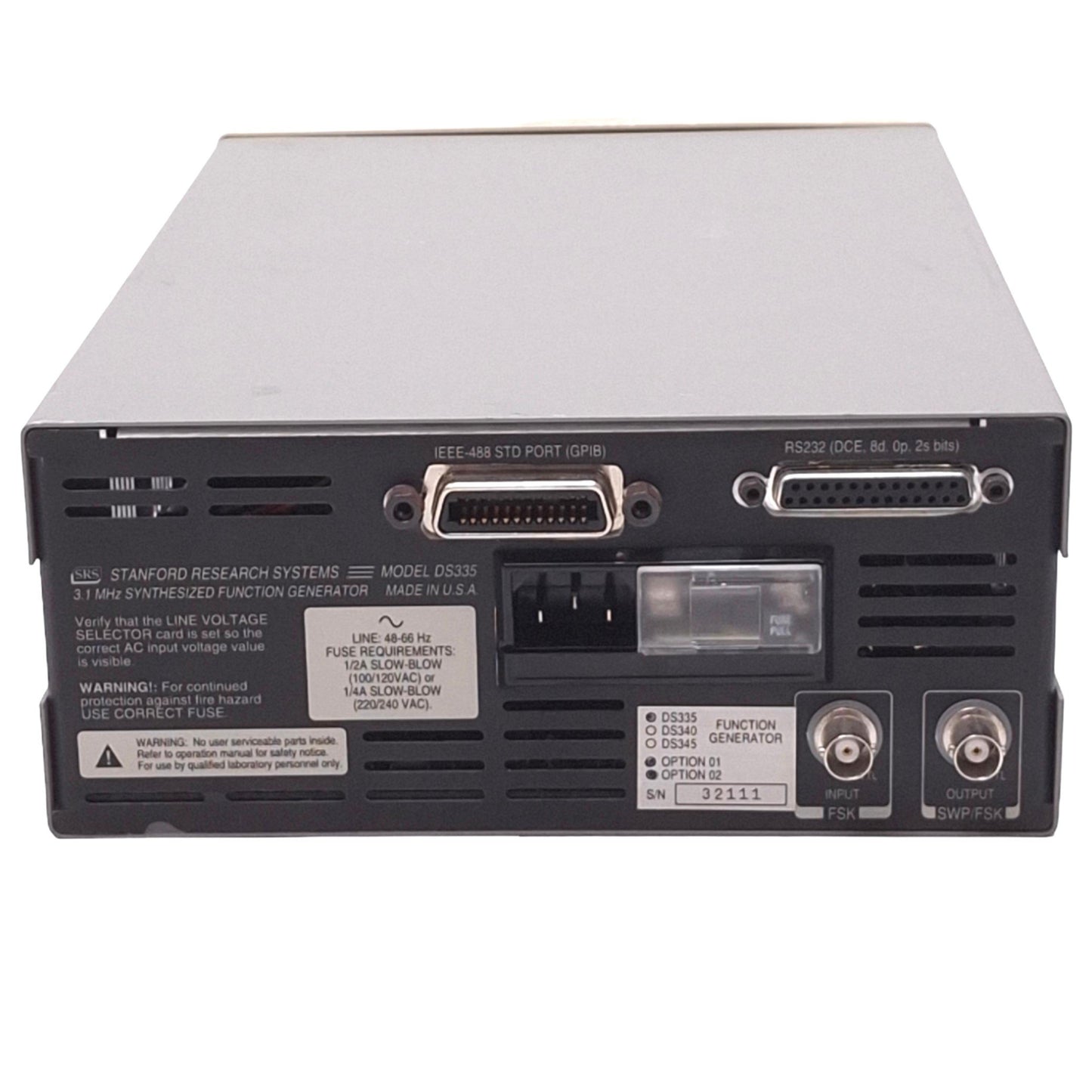 Used Stanford Research DS335 Synthesized Function Generator, 3.1MHz, 1µHz Resolution