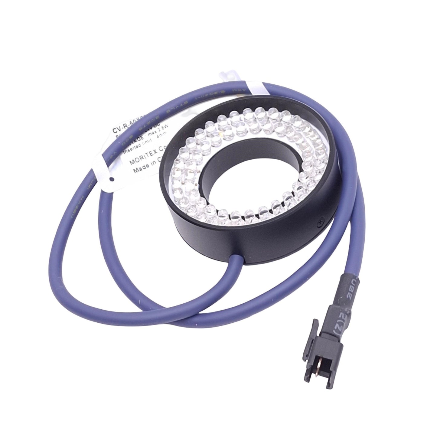 New Moritex CV-R-50X28-75W Direct Ring Light, White LED, 50mm OD 28mm ID, 24VDC 2.8W