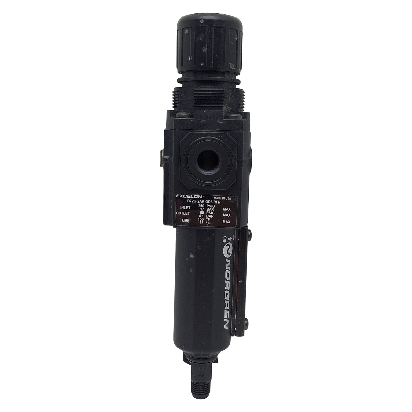 Used Norgren B72G-2AK-QD3-RFN Excelon Filter/Regulator, 1/4in PTF, 40µm, 4-60psi Set