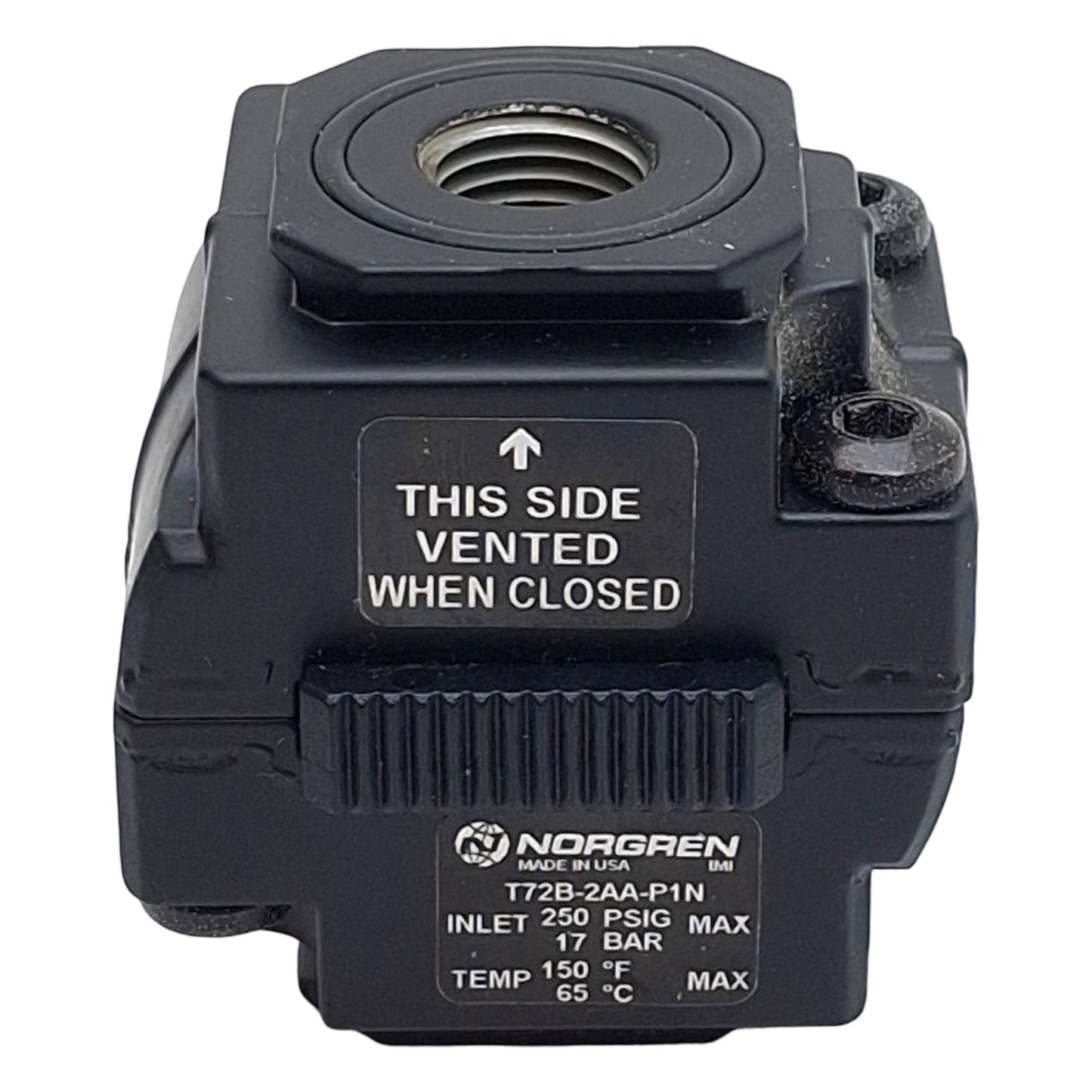 Used Norgren T72B-2AA-P1N Excelon Lockout Valve, 2/2-Way, 1/4in PTF, 250psi, 4.0Cv
