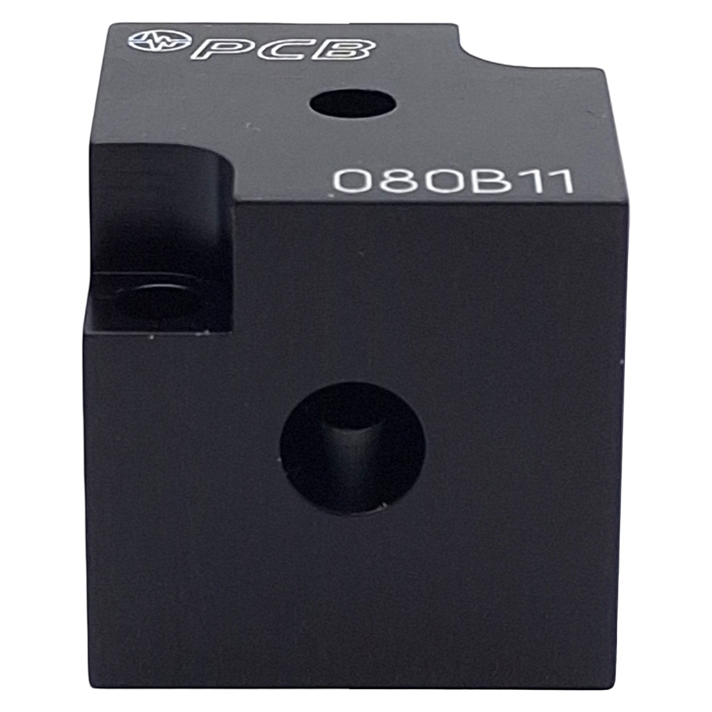 Used PCB 080B11 Anodized Aluminum Triaxial Cube Adapter, 1.25in, M3 x 0.5, For Accels