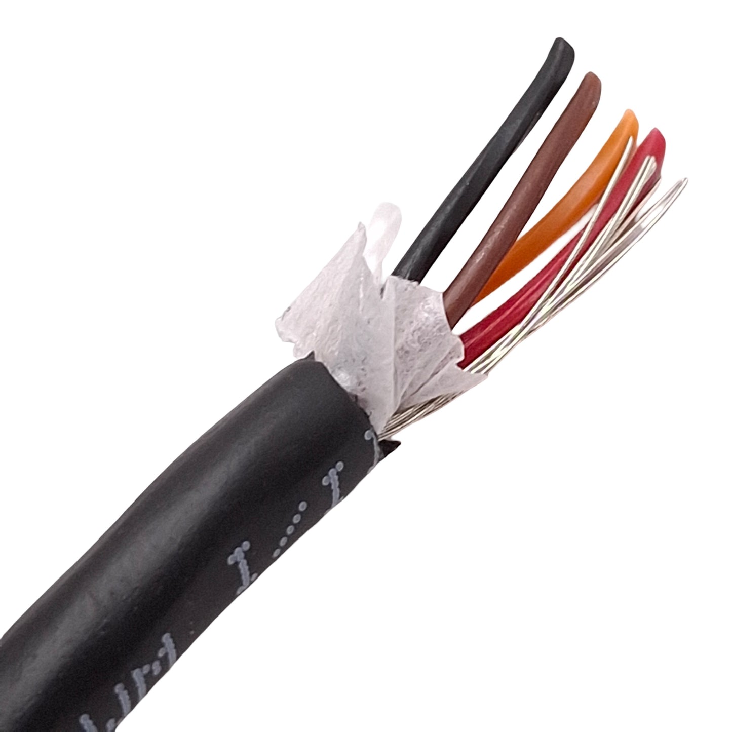 Used Alpha Wire 25094 BK005 Xtra-Guard Abrasion Resistant Cable, 4C 24AWG, 300V, 90ft