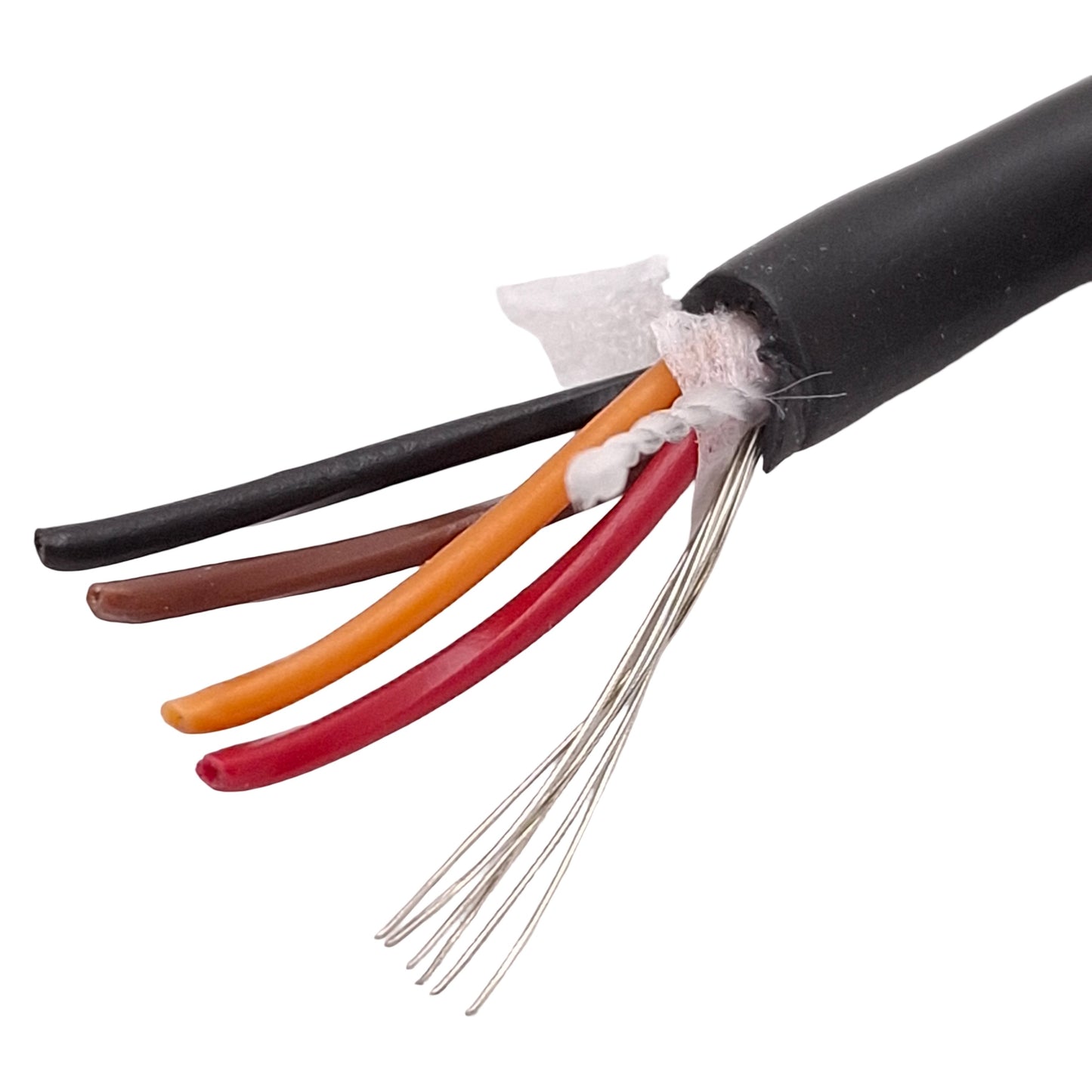 Used Alpha Wire 25094 BK005 Xtra-Guard Abrasion Resistant Cable, 4C 24AWG, 300V, 90ft