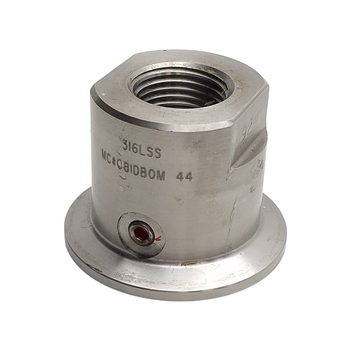 Used MC#08IDB0M44 Tri Clamp Sanitary Adapter, 1/2in NPT Female to 1-1/2in TriClamp