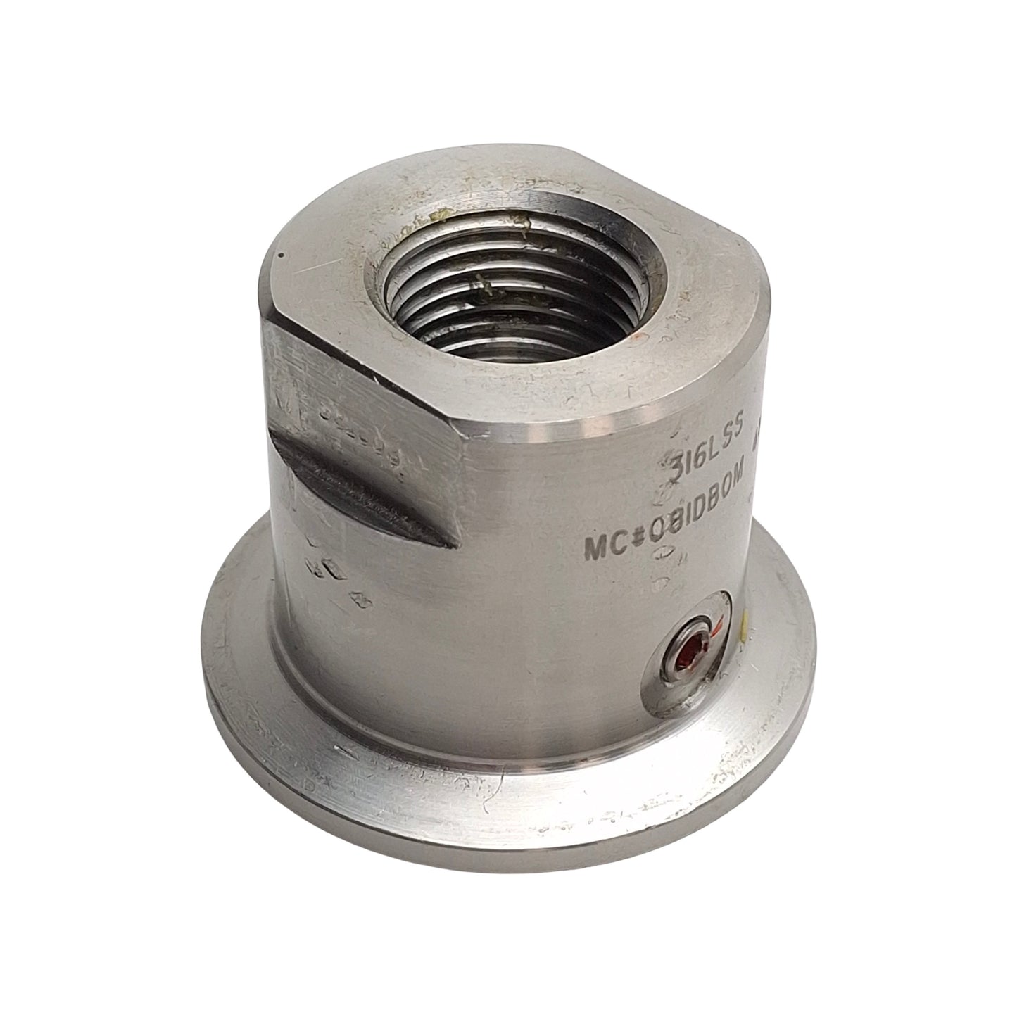 Used MC#08IDB0M44 Tri Clamp Sanitary Adapter, 1/2in NPT Female to 1-1/2in TriClamp