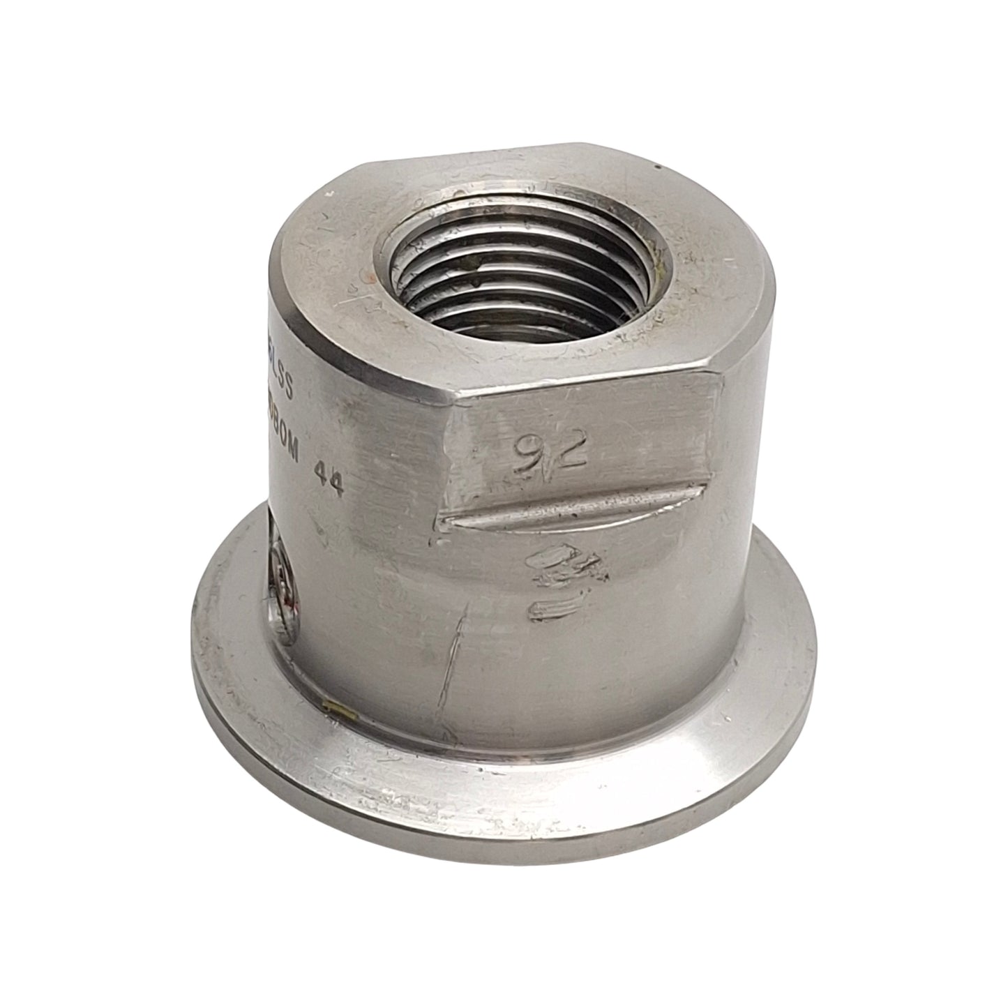 Used MC#08IDB0M44 Tri Clamp Sanitary Adapter, 1/2in NPT Female to 1-1/2in TriClamp