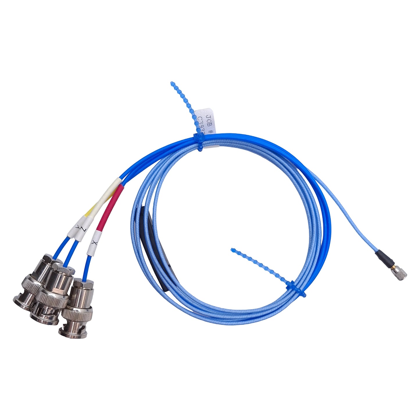 New – Open box PCB Piezotronics 034K05 Coaxial Cable, Mini 4-Socket Plug To 3x BNC Plug, 5ft