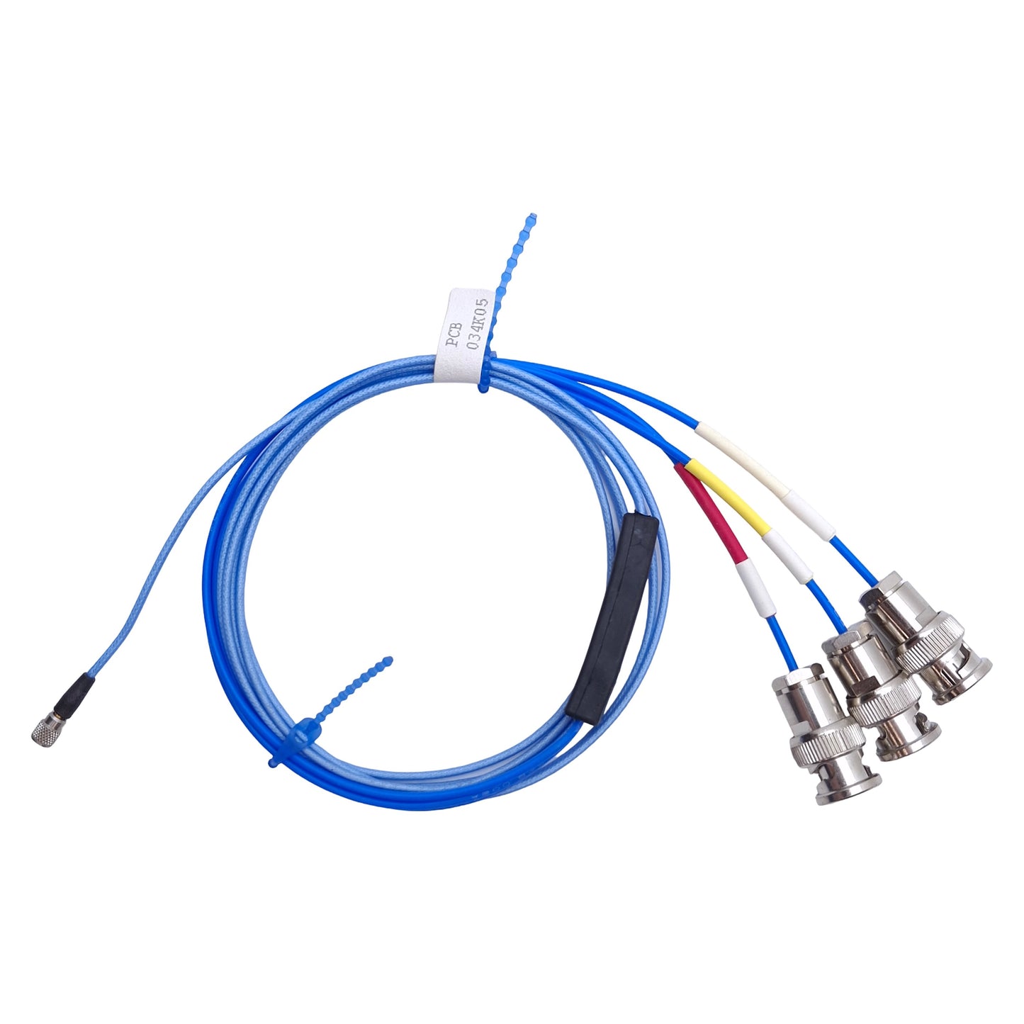 New – Open box PCB Piezotronics 034K05 Coaxial Cable, Mini 4-Socket Plug To 3x BNC Plug, 5ft
