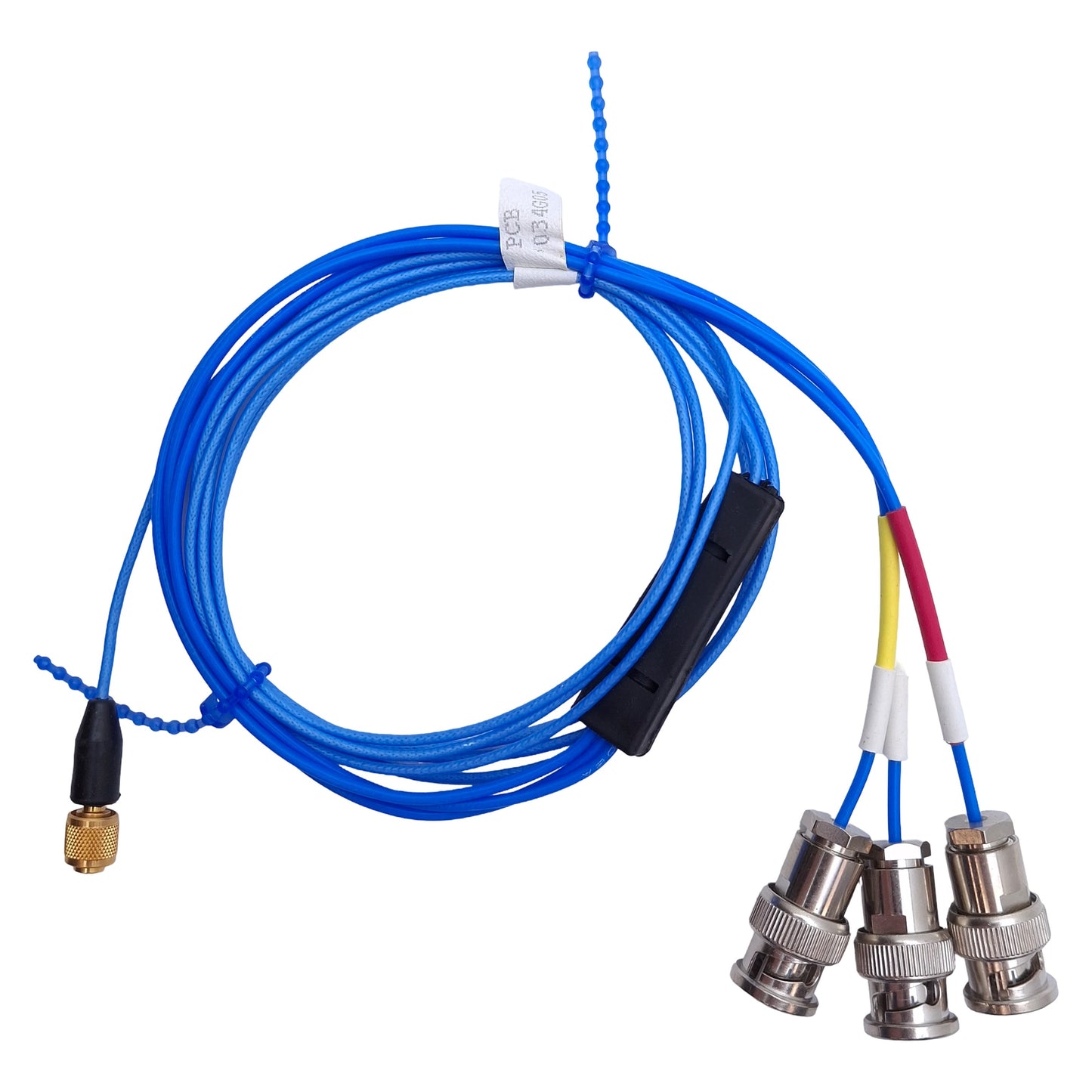 New – Open box PCB Piezotronics 034G05 Coaxial Cable, 4-Socket Plug To 3x BNC Plug, 5ft Length