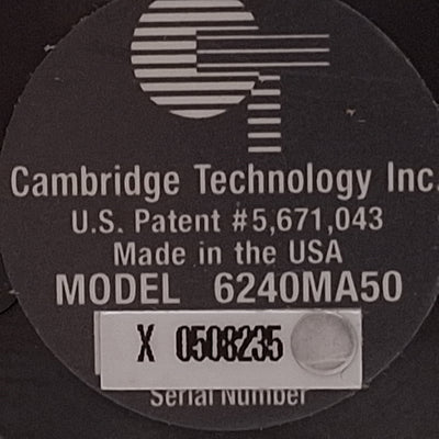 Used Cambridge Technology Inc 6240MA50 Single Axis Laser Galvanometer Scanner