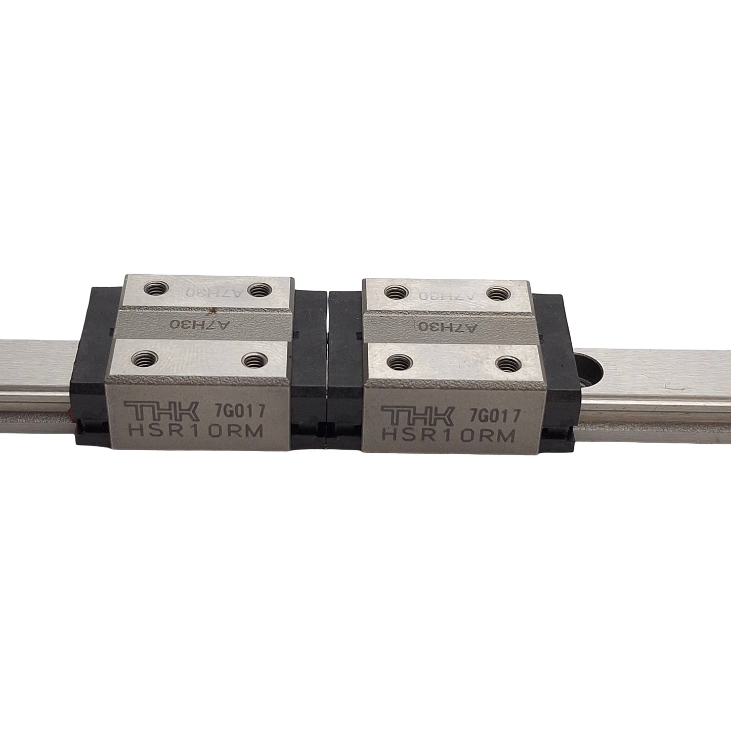Used THK HSR10RM Linear Guide Rail With 2x Bearings, Rail: 395mm, Slide: 20mm x 20mm