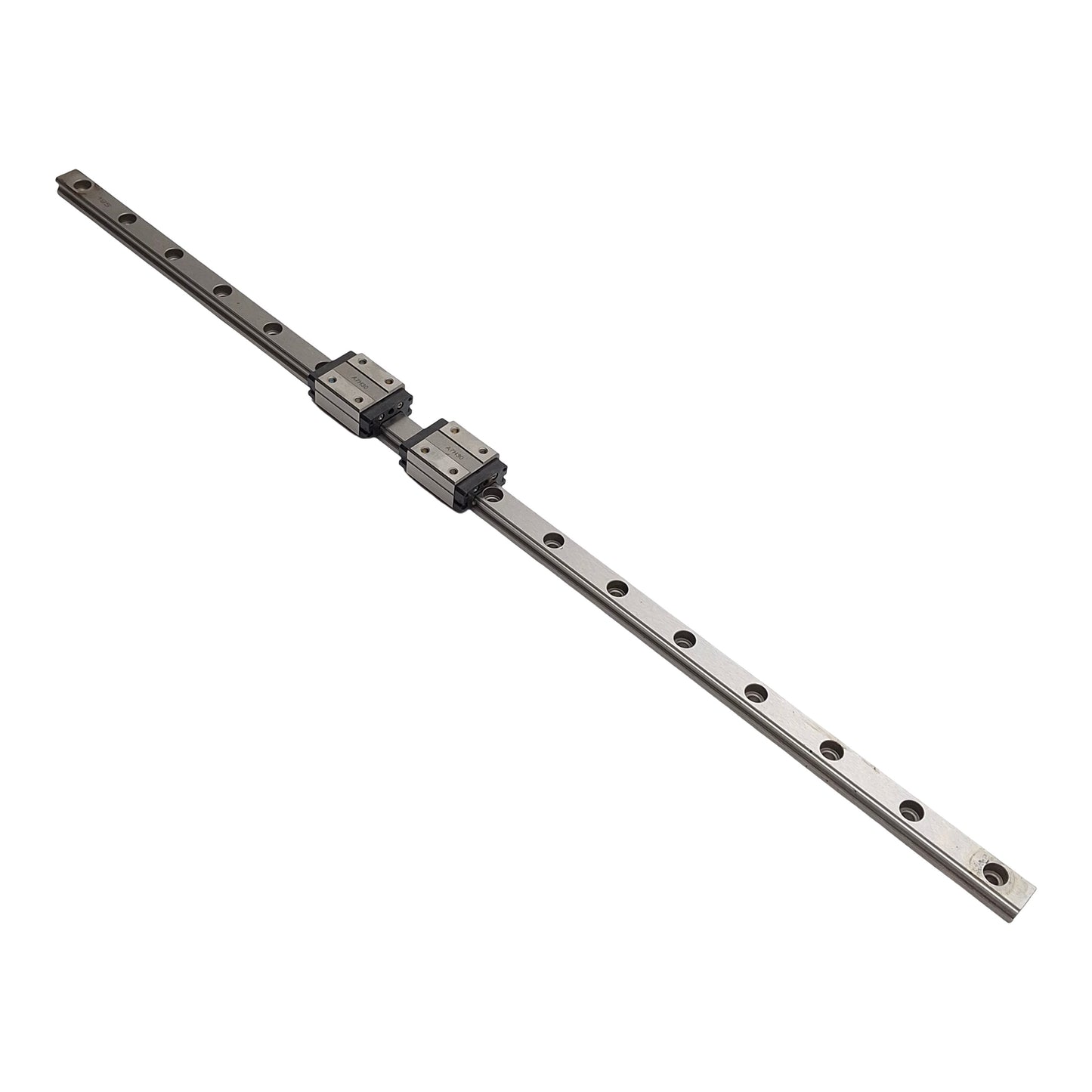 Used THK HSR10RM Linear Guide Rail With 2x Bearings, Rail: 395mm, Slide: 20mm x 20mm