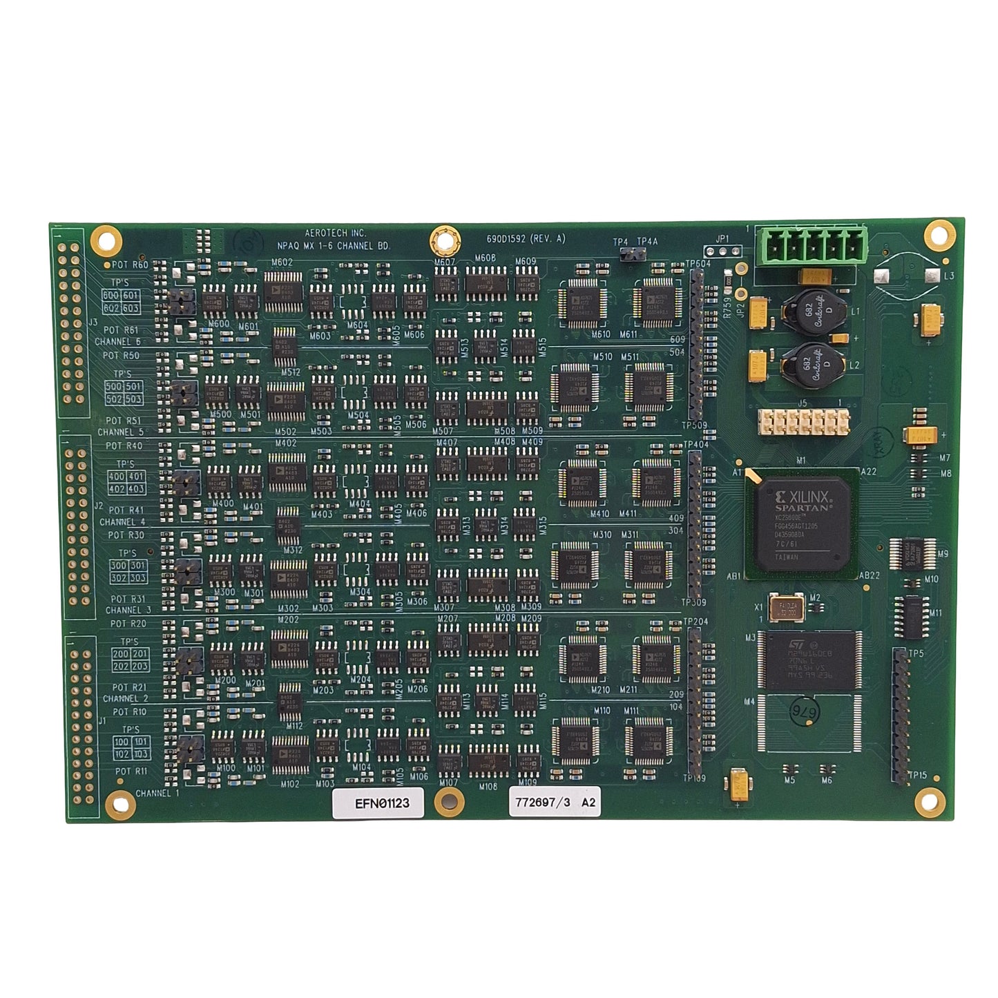 Used Aerotech 690D1592 NPAQ MX 1-6 Channel Board For Use With Aerotech A3200 NPAQ