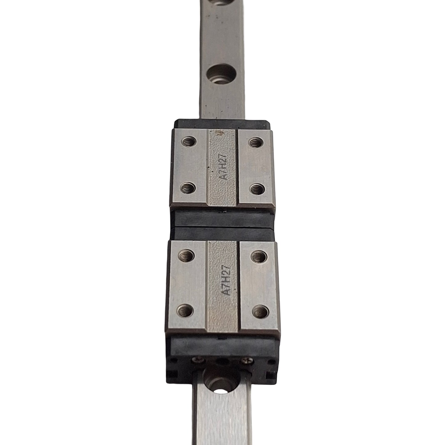 Used THK HSR10RM Linear Guide Rail With 2x Bearings, Rail: 470mm, Slide: 20mm x 30mm