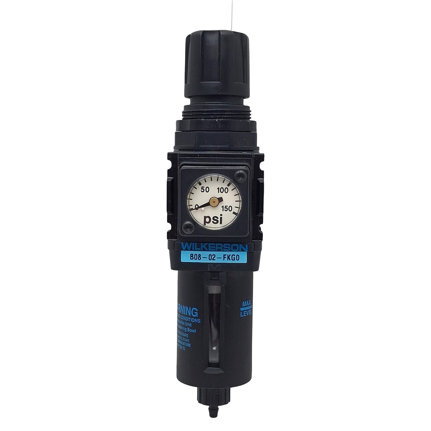 Used Wilkerson B08-02-FKG0 Pneumatic Filter/Regulator 1/4" NPT, 0-125psi, 5µm, 73scfm