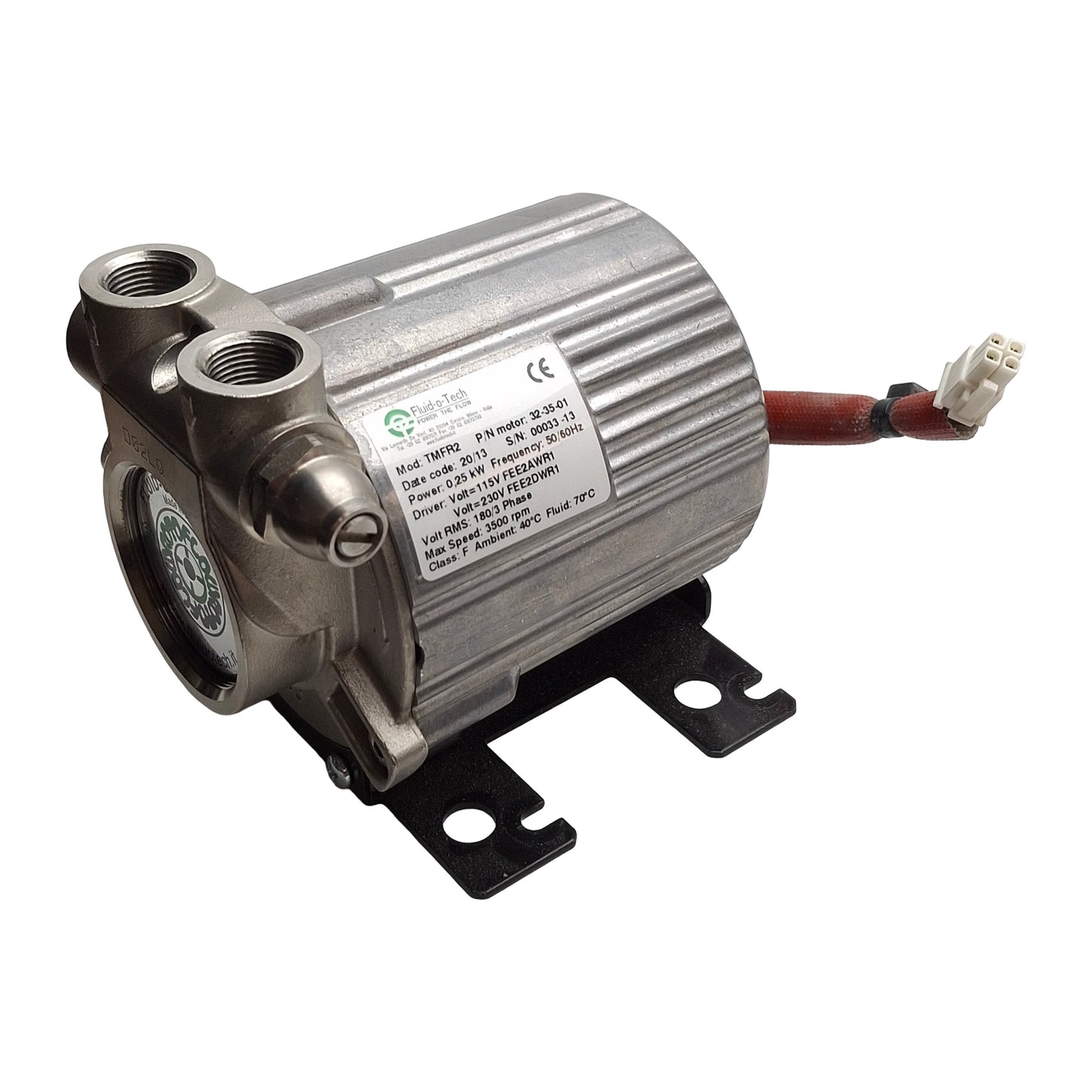 Used Fluid-O-Tech TMFRSS201V Rotary Vane Pump/Motor, 100/110/230VAC, 20 bar Static