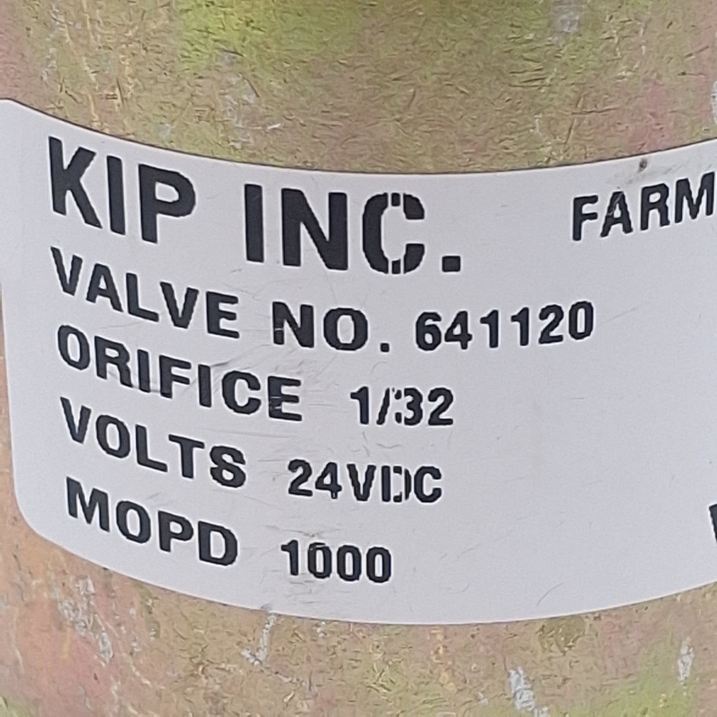 Used KIP 641120-24VDC Solenoid Valve, 2-Way N.O., 1/8in NPT, 1000psi, 24VDC Coil