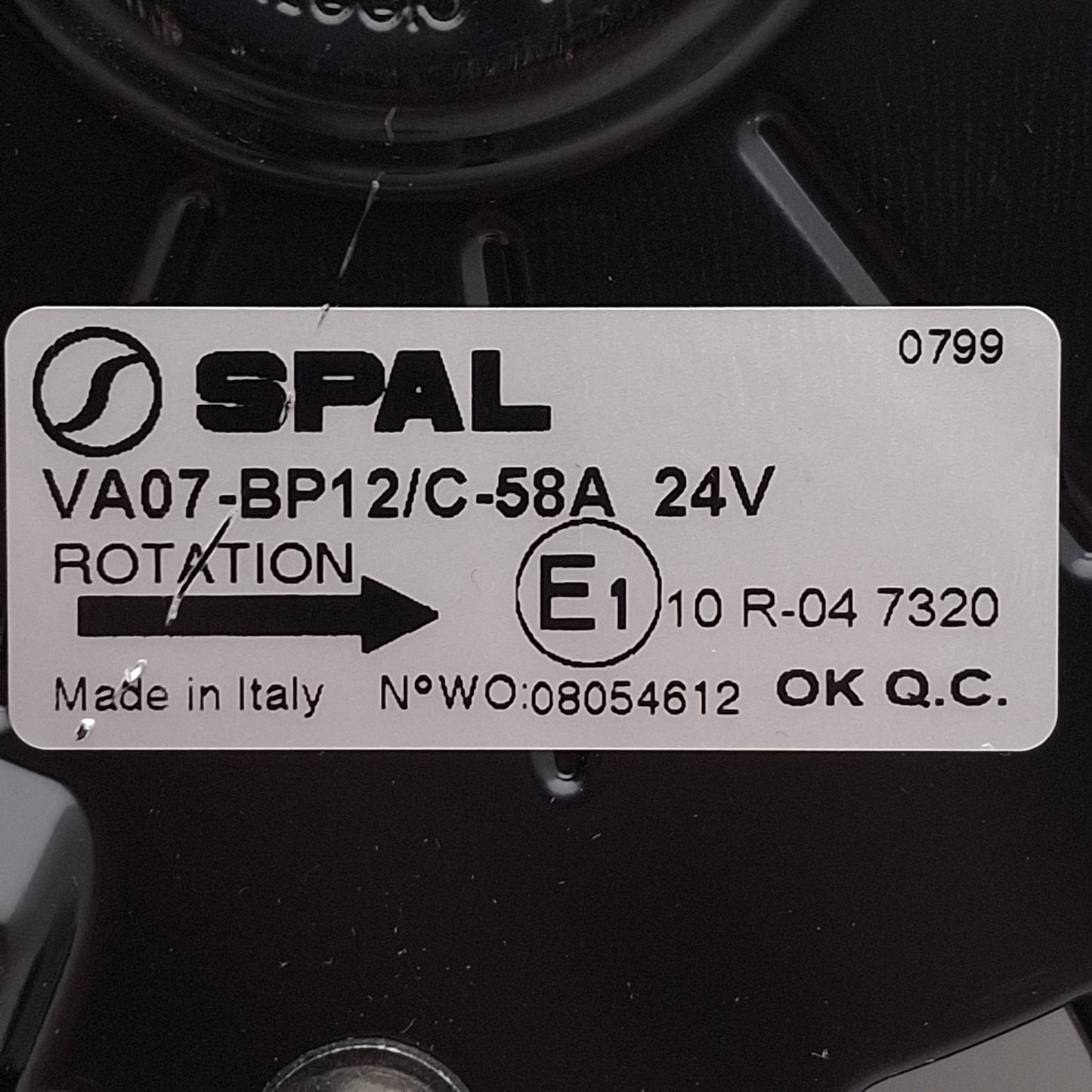 Used SPAL VA07-BP12/C-58A Axial Brushed Cooling/Blower Fan, 225mm, 24VDC, 690CFM