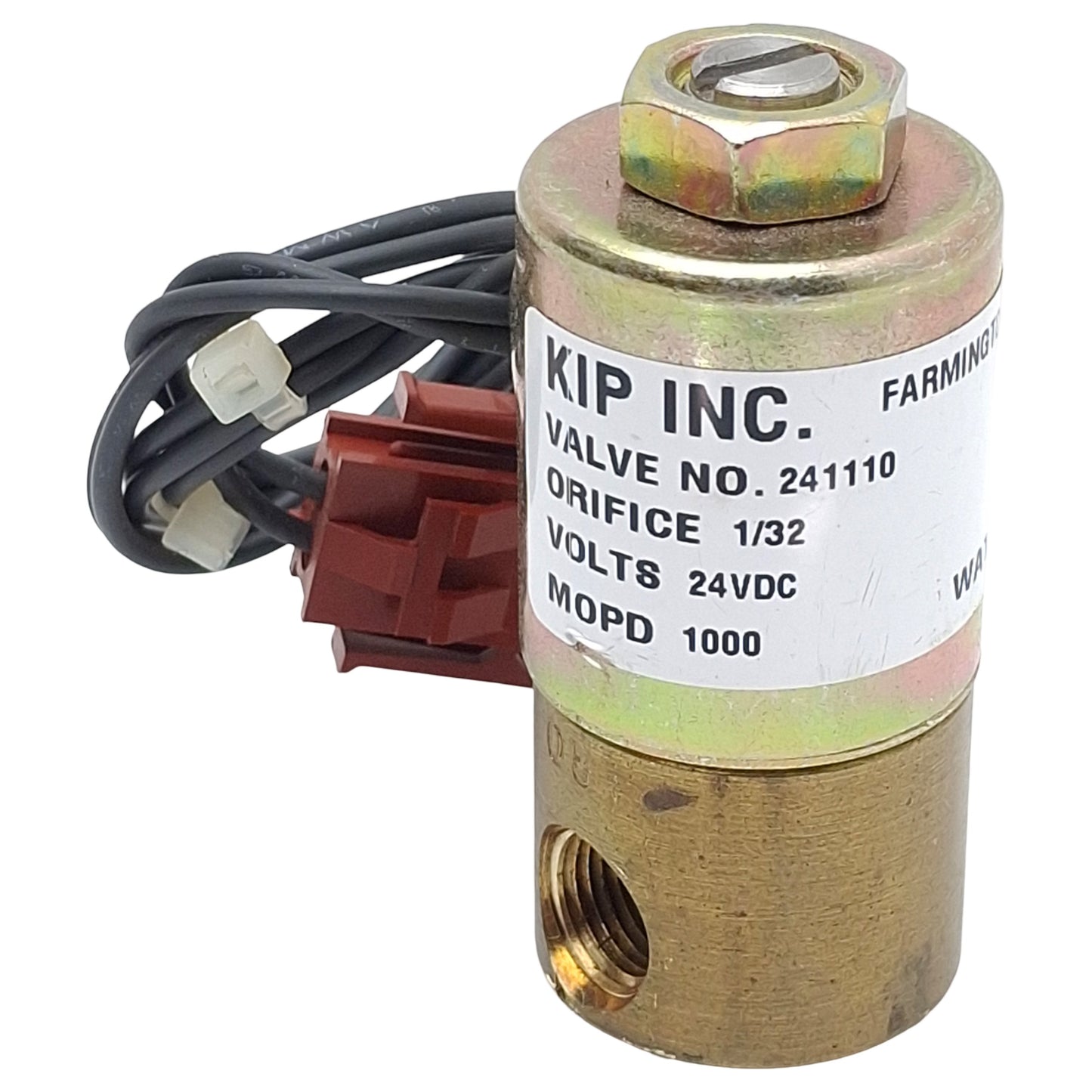 Used KIP 241110-24VDC Solenoid Valve, 2-Way, N.C., 1/8in NPT, 1000psi, 24VDC Coil