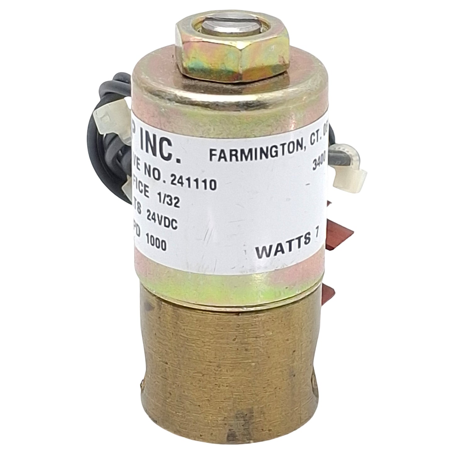 Used KIP 241110-24VDC Solenoid Valve, 2-Way, N.C., 1/8in NPT, 1000psi, 24VDC Coil