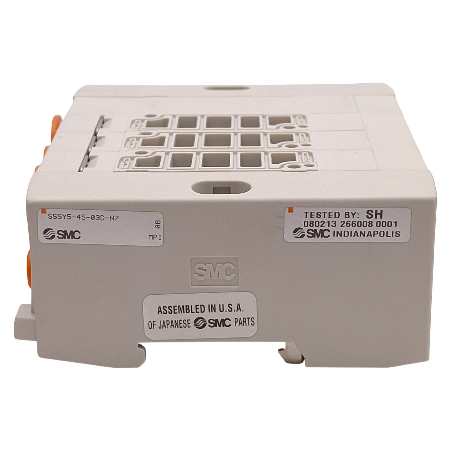 Used SMC SS5Y5-45-03D-N7 Pneumatic Manifold, 3-Station, ø1/4in & ø3/8in One-Touch