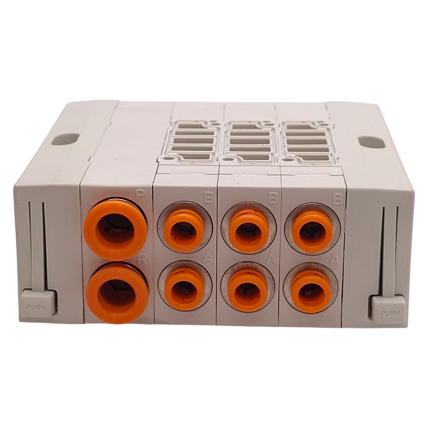 Used SMC SS5Y5-45-03D-N7 Pneumatic Manifold, 3-Station, ø1/4in & ø3/8in One-Touch