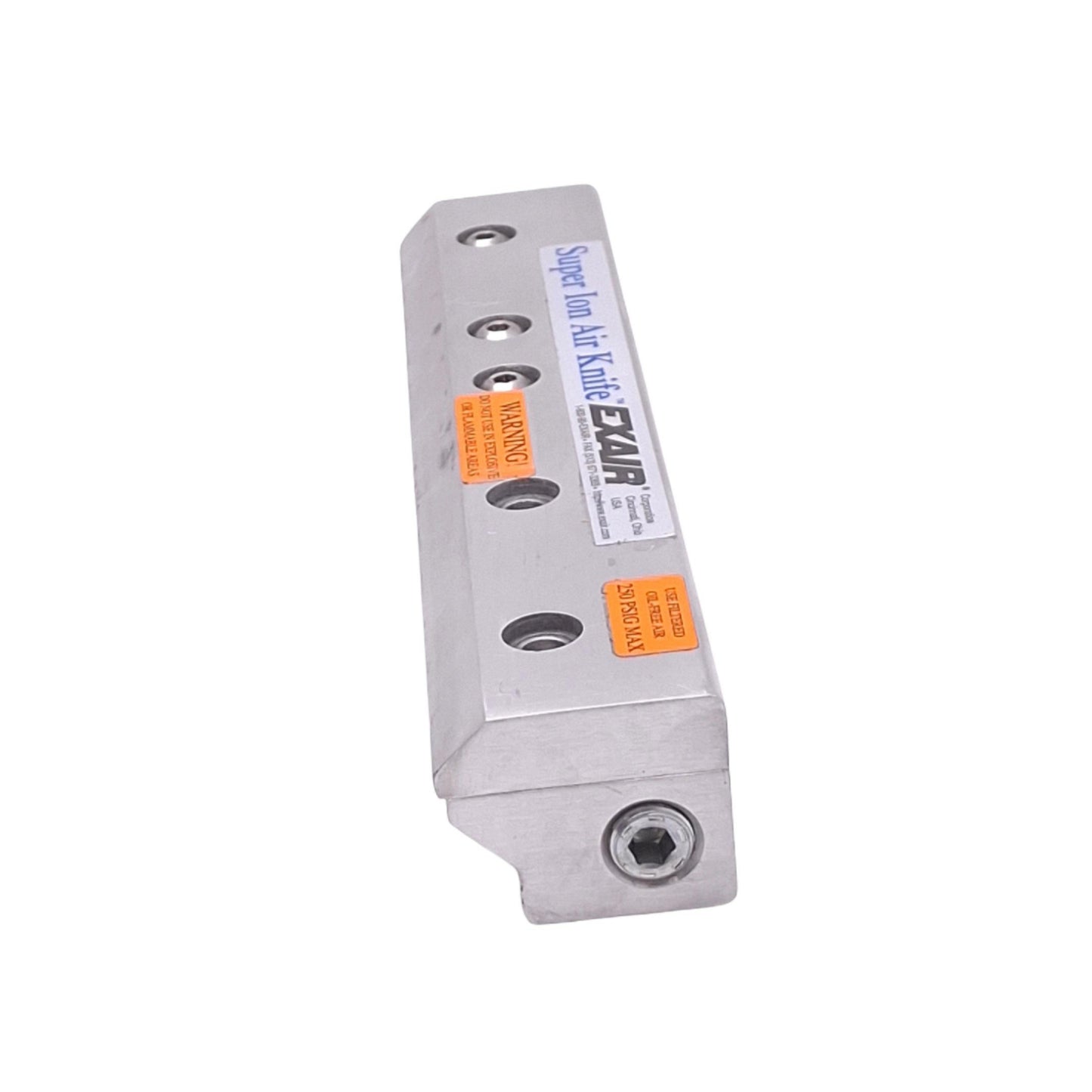 Used Exair 112009 Super Ion Air Knife, 9in Length, 250psi Max, Aluminum, 1/4in NPT