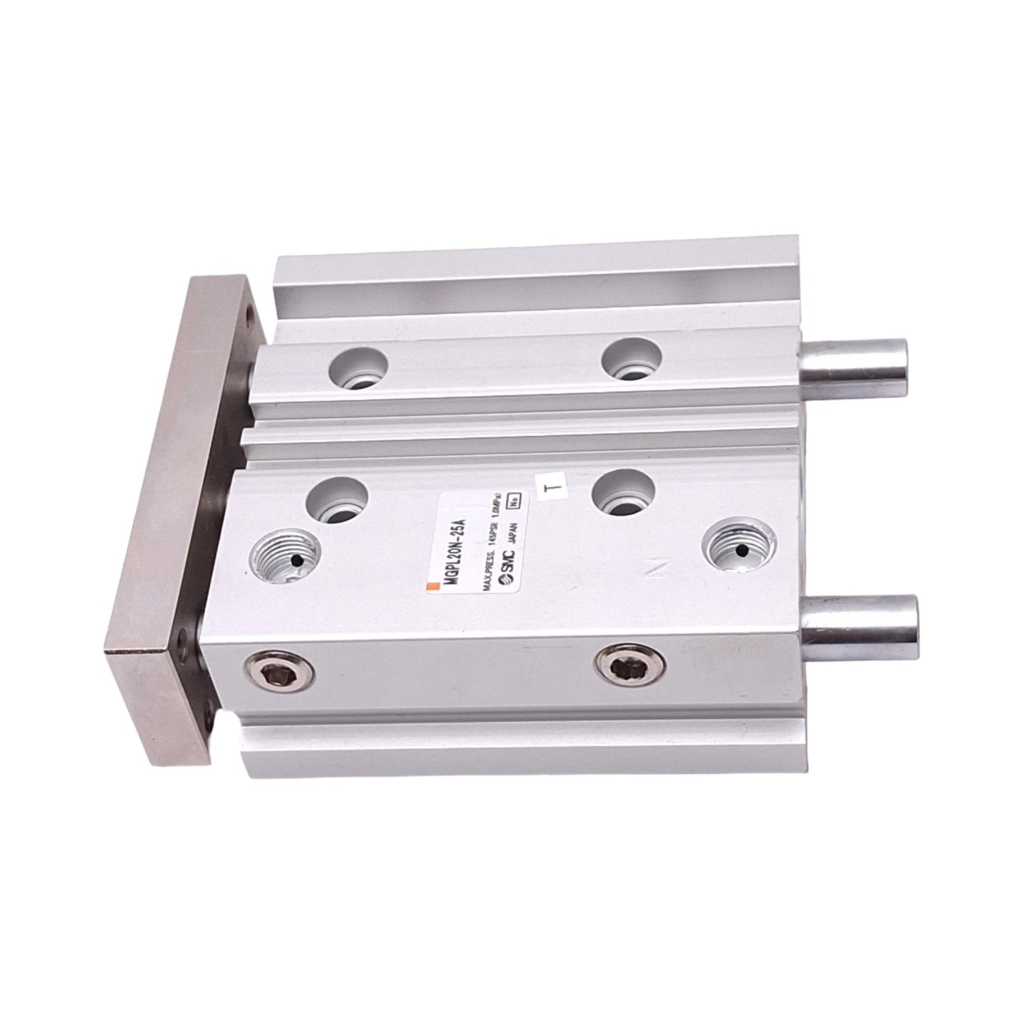 Used SMC MGPL20N-25A Guided Cylinder, 20mm Bore, 25mm Stroke, 1/8in NPT, 145psi