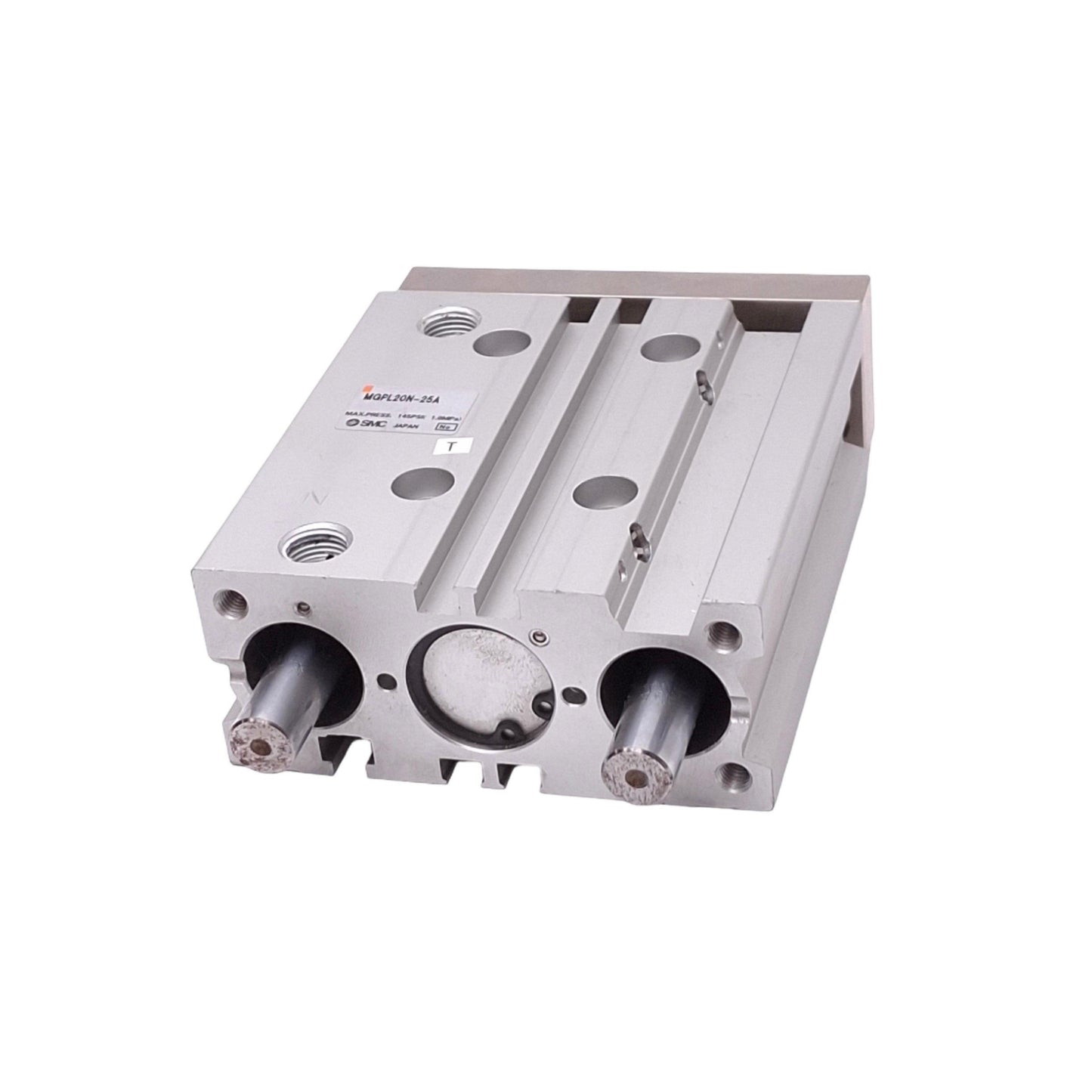 Used SMC MGPL20N-25A Guided Cylinder, 20mm Bore, 25mm Stroke, 1/8in NPT, 145psi