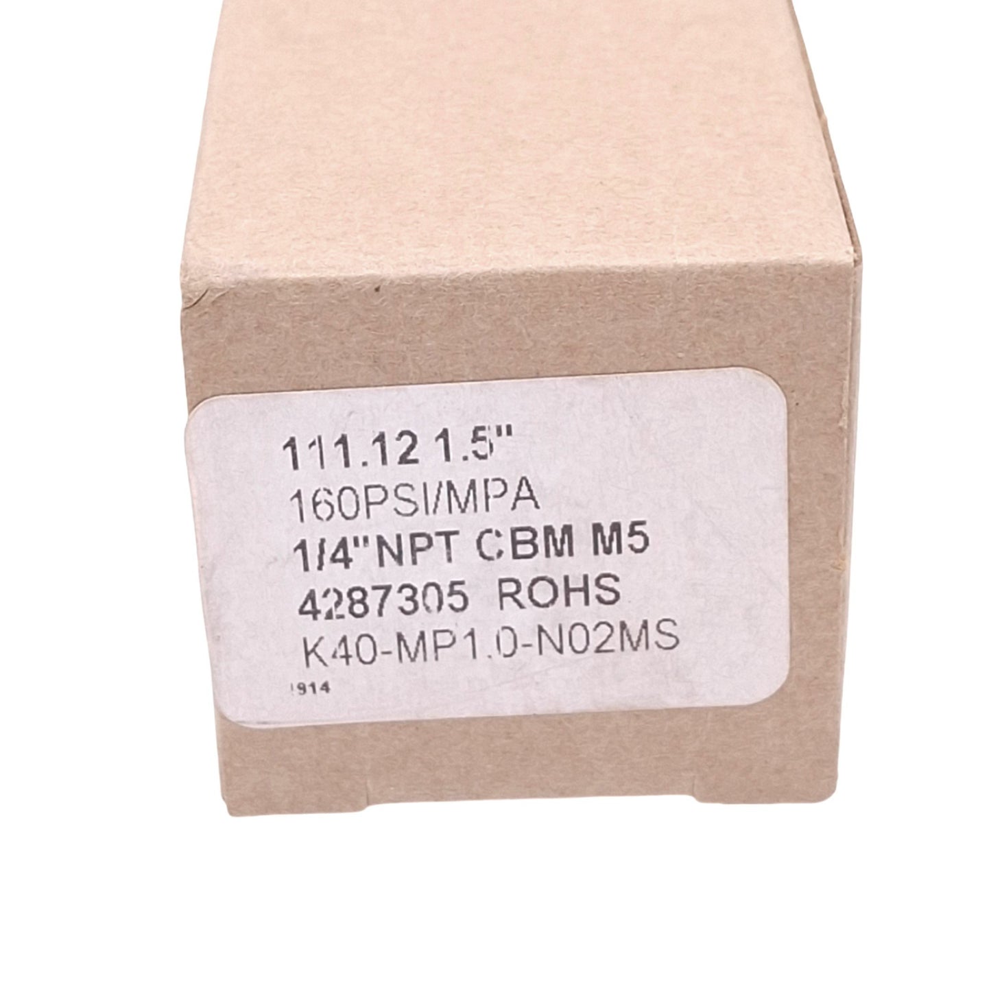 New SMC K40-MP1.0-N02MS Pressure Gauge, 40mm, 0-1.1MPa, 0-160psi, 1/4in NPT