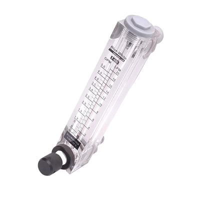 Used Blue-White F-55020L Flow Meter, 2-20LPM/0.5-5.0GPM, 250psi 200F Max, 1/2in NPT