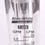 Used Blue-White F-55020L Flow Meter, 2-20LPM/0.5-5.0GPM, 250psi 200F Max, 1/2in NPT