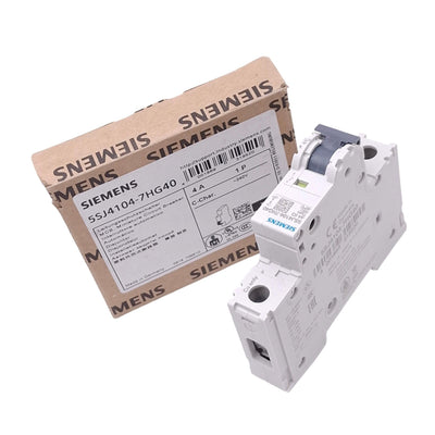 New Siemens 5SJ4104-7HG40 Circuit Breaker, 1-Pole 4A, 240VAC/60VDC Max, DIN Rail