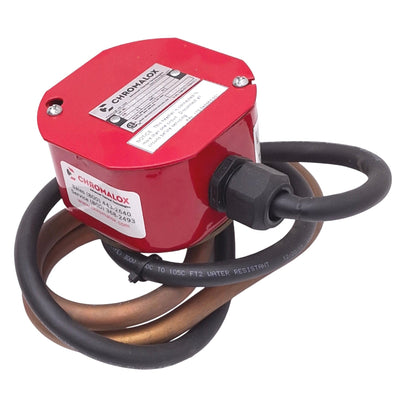 Used Chromalox TTUH-20A 158-046852-007 Immersion Heater, 1-Phase 240VAC 2kW, 350°F