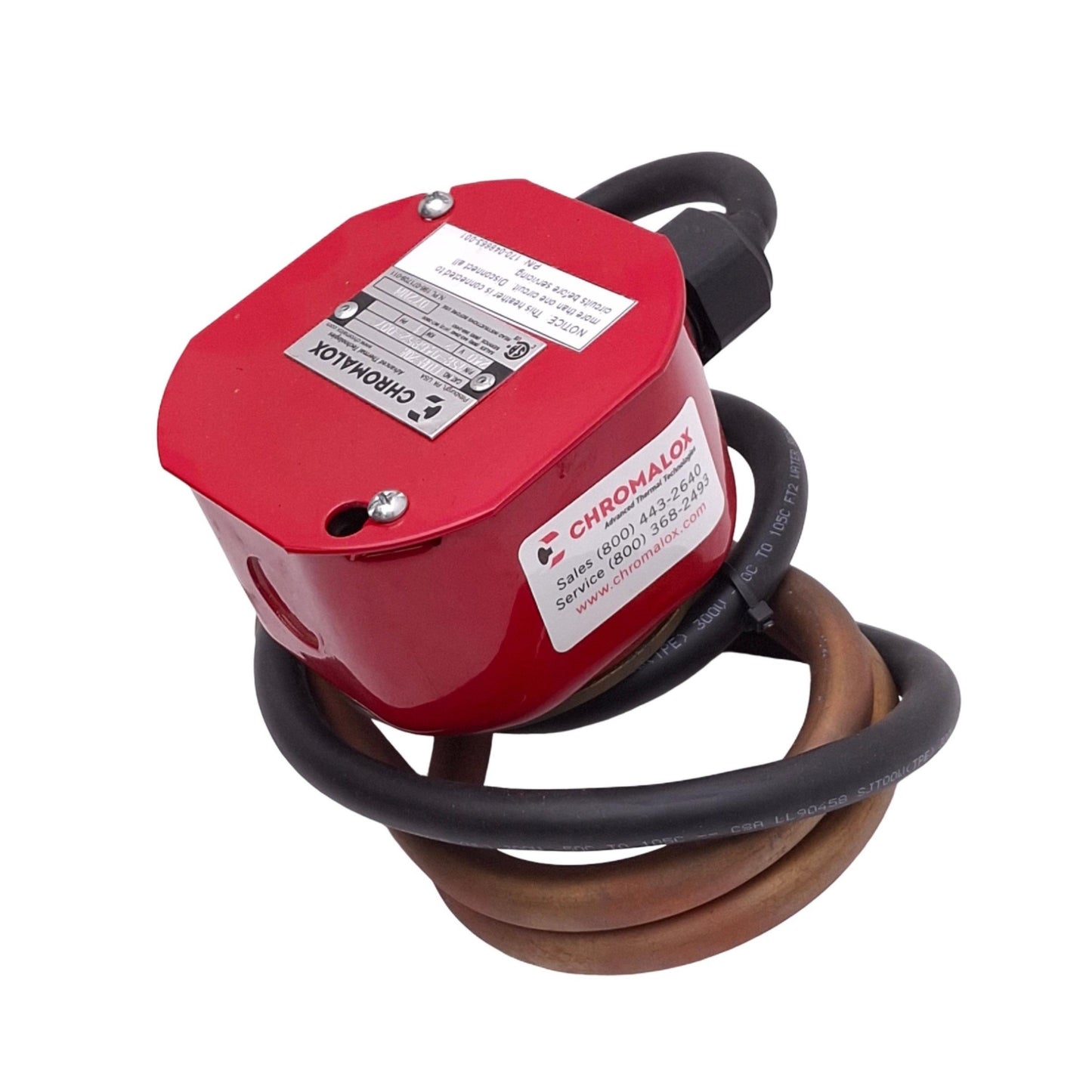 Used Chromalox TTUH-20A 158-046852-007 Immersion Heater, 1-Phase 240VAC 2kW, 350°F