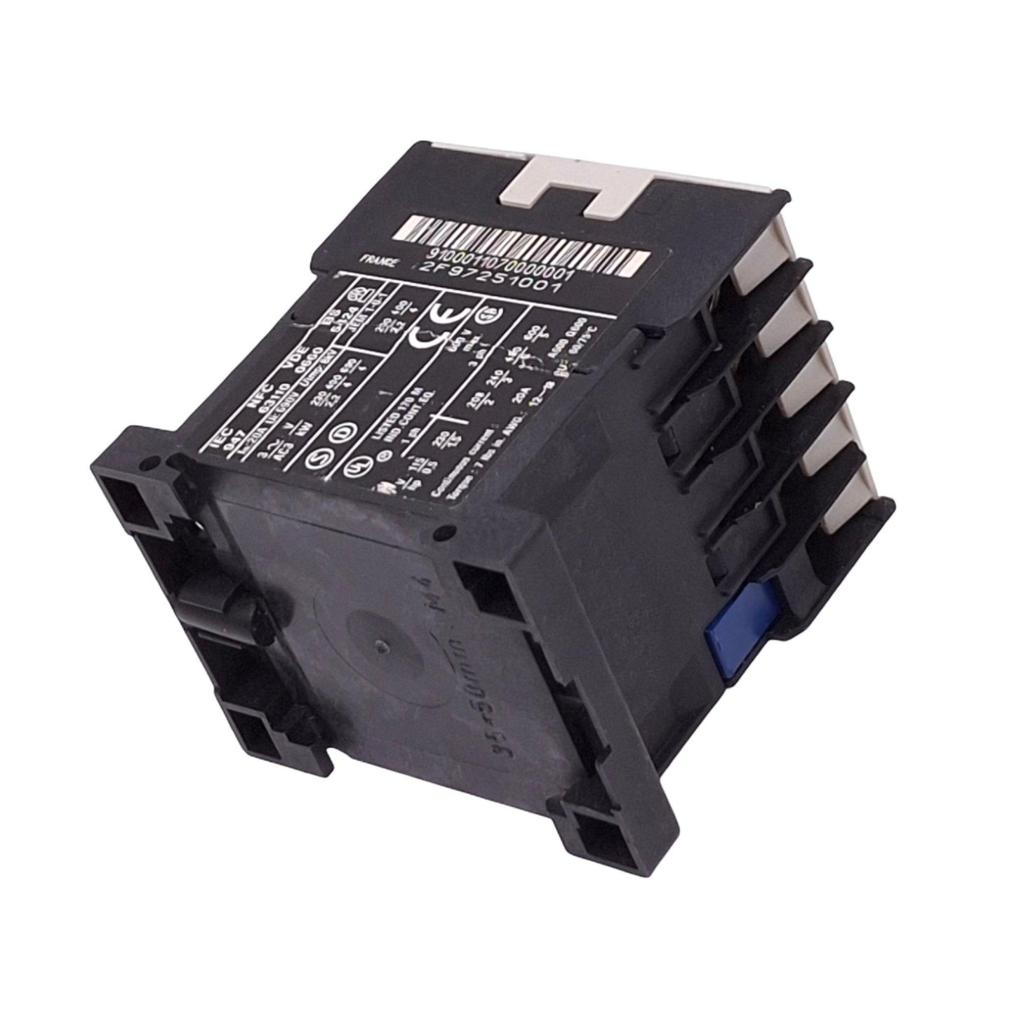 Used Telemecanique LC1K0910F7 Contactor, 3-Pole, 1NO Aux, 9A Max, 110VAC Coil