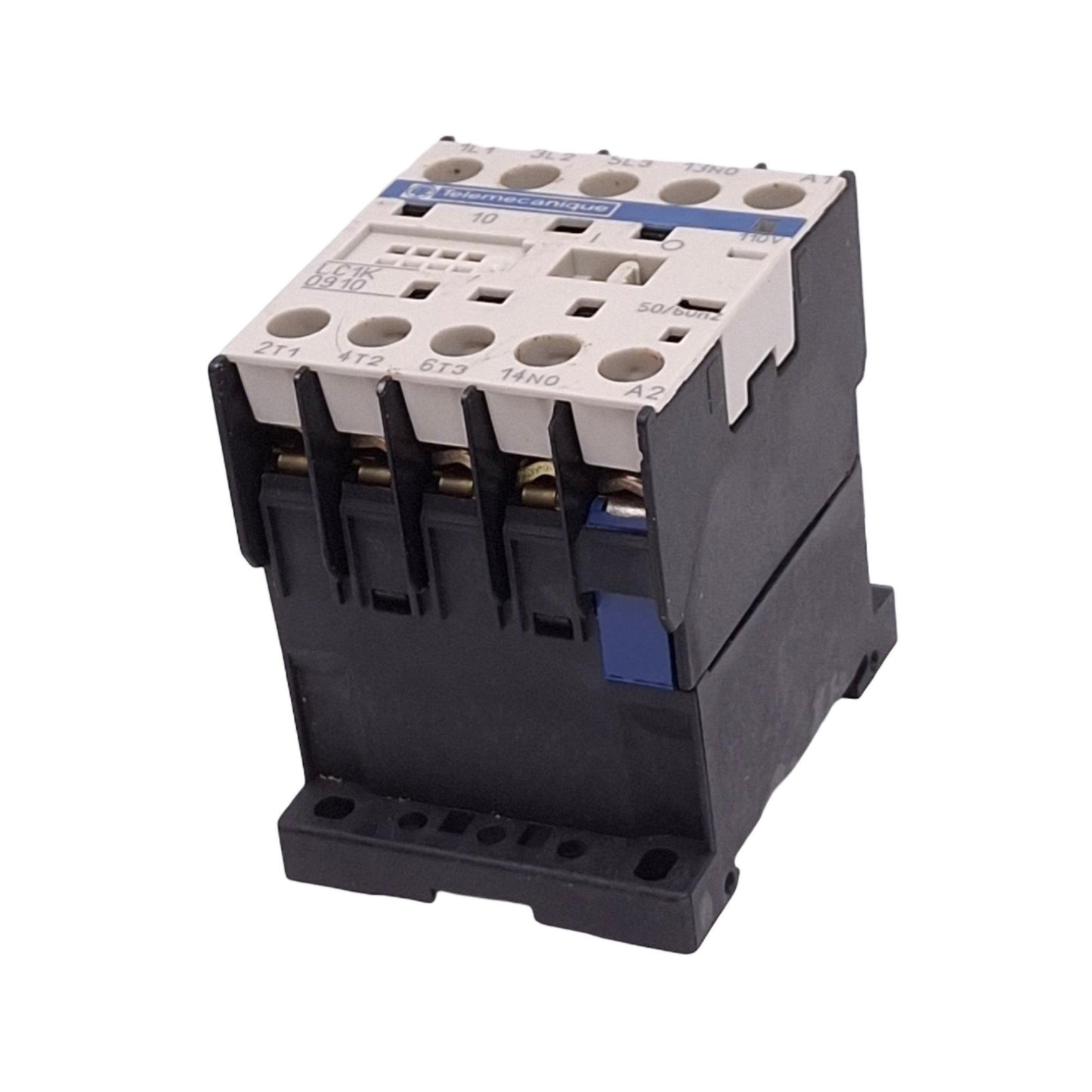 Used Telemecanique LC1K0910F7 Contactor, 3-Pole, 1NO Aux, 9A Max, 110VAC Coil