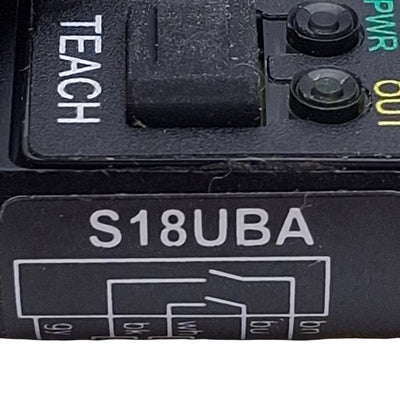 Used Banner S18UBA Ultrasonic Sensor 30-300mm Range, NPN/PNP Output, 10-30VDC