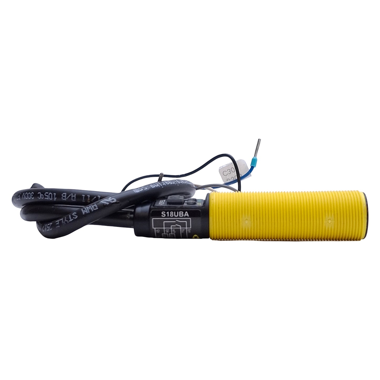 Used Banner S18UBA Ultrasonic Sensor 30-300mm Range, NPN/PNP Output, 10-30VDC